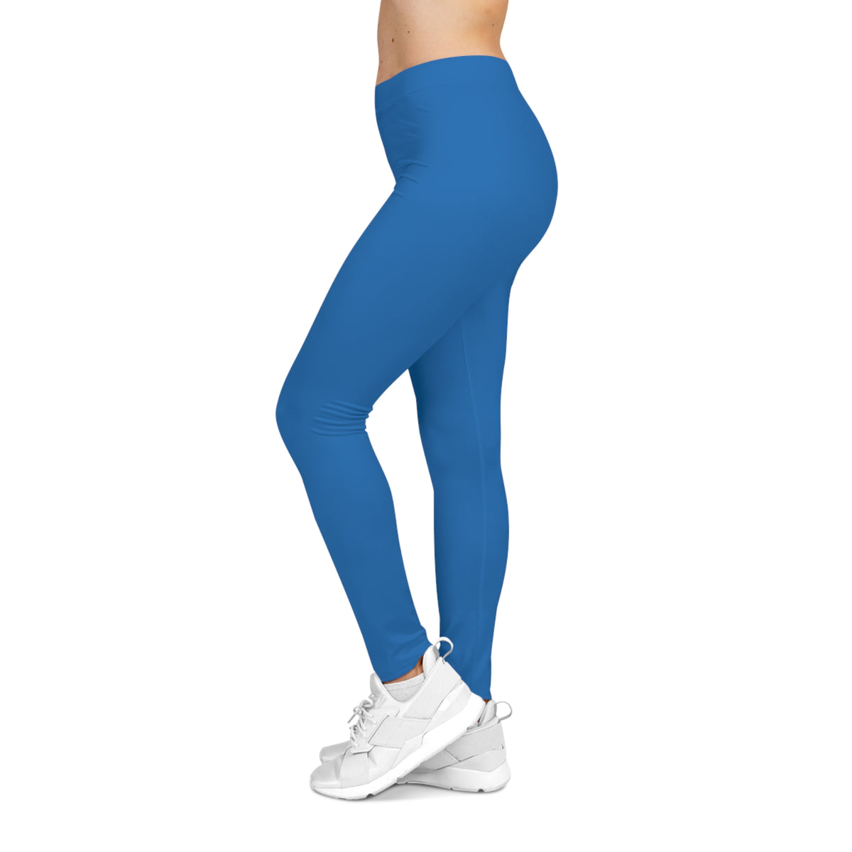 Bright Marine Blue Color Women's Poly-Span Casual Leggings XS-2XL