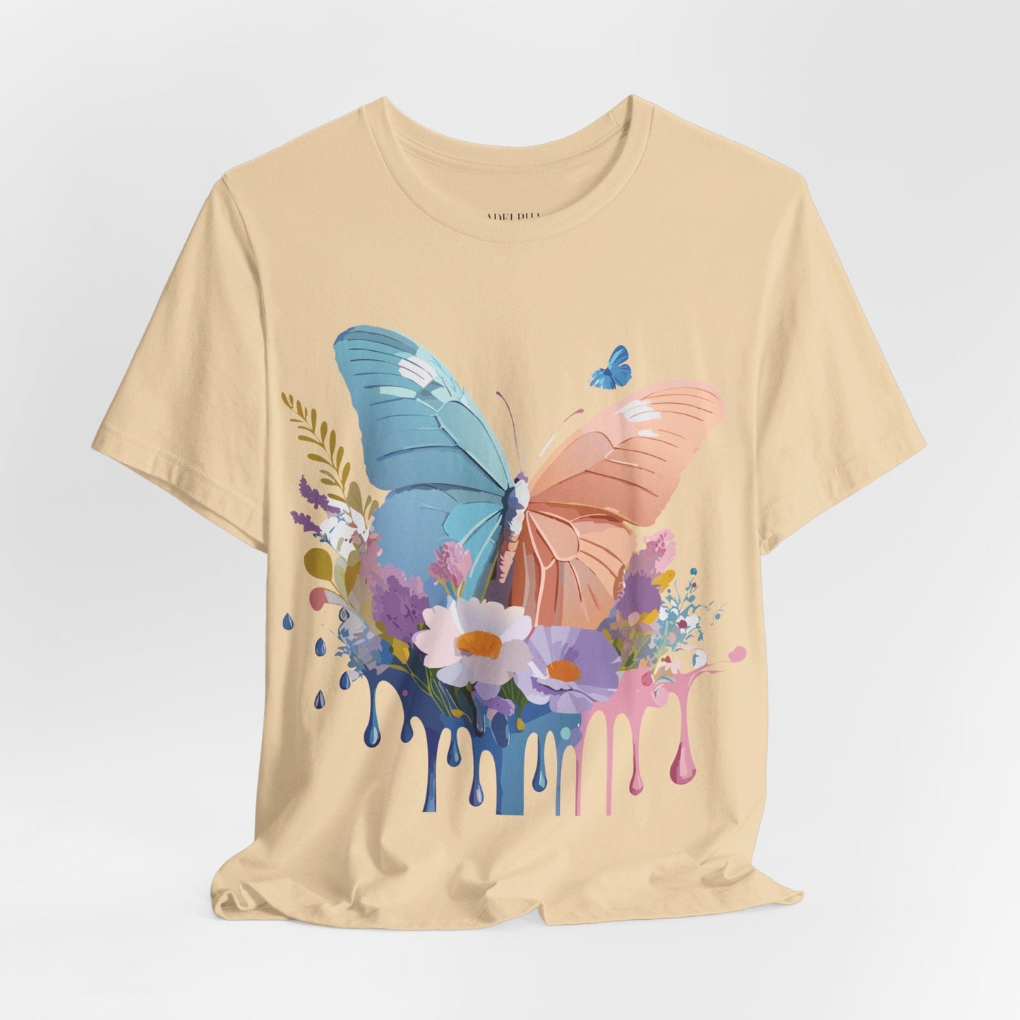 Butterfly Graphic Unisex 100 Cotton Lightweight Vintage Floral Design Jersey Tee 51