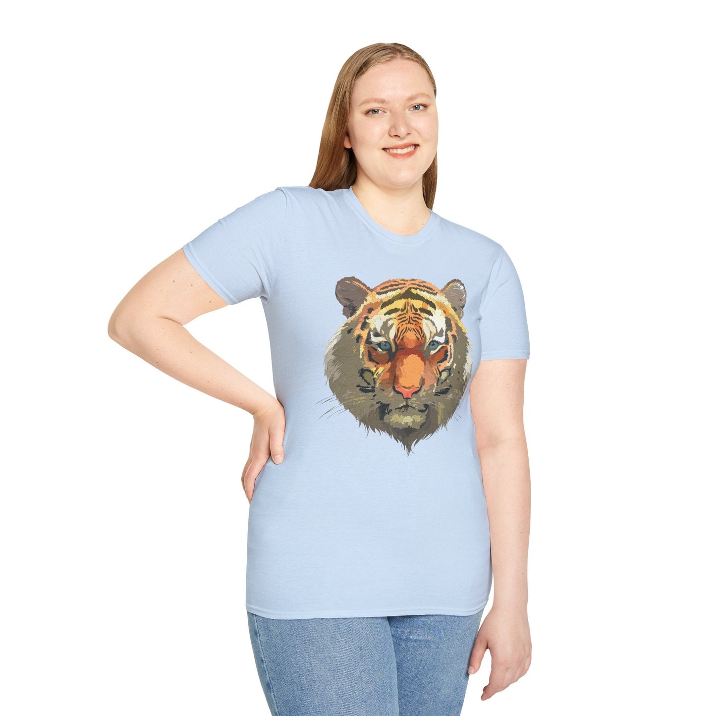 Unisex Tiger Shirt Gildan Softstyle 64000 Cotton Tee For Everyday Comfort
