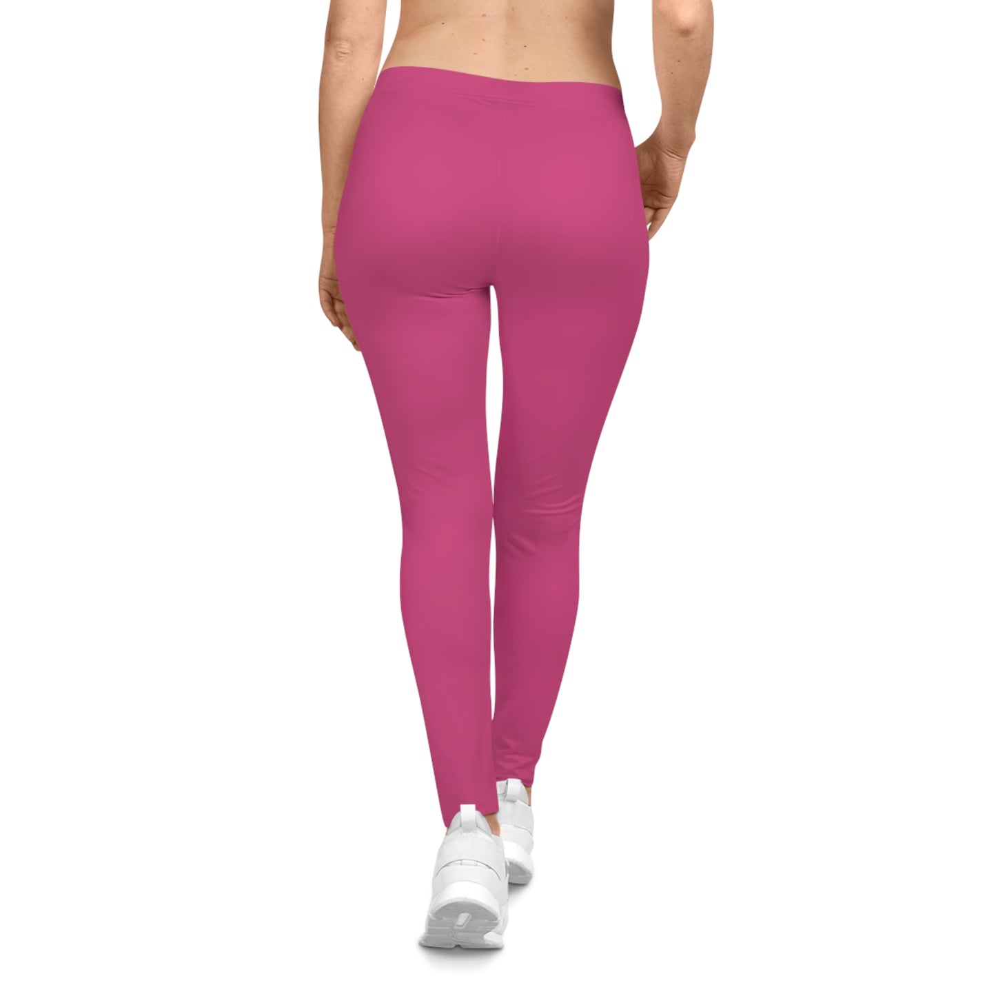 Rose Punch Color Women's Poly-Span Casual Leggings XS-2XL