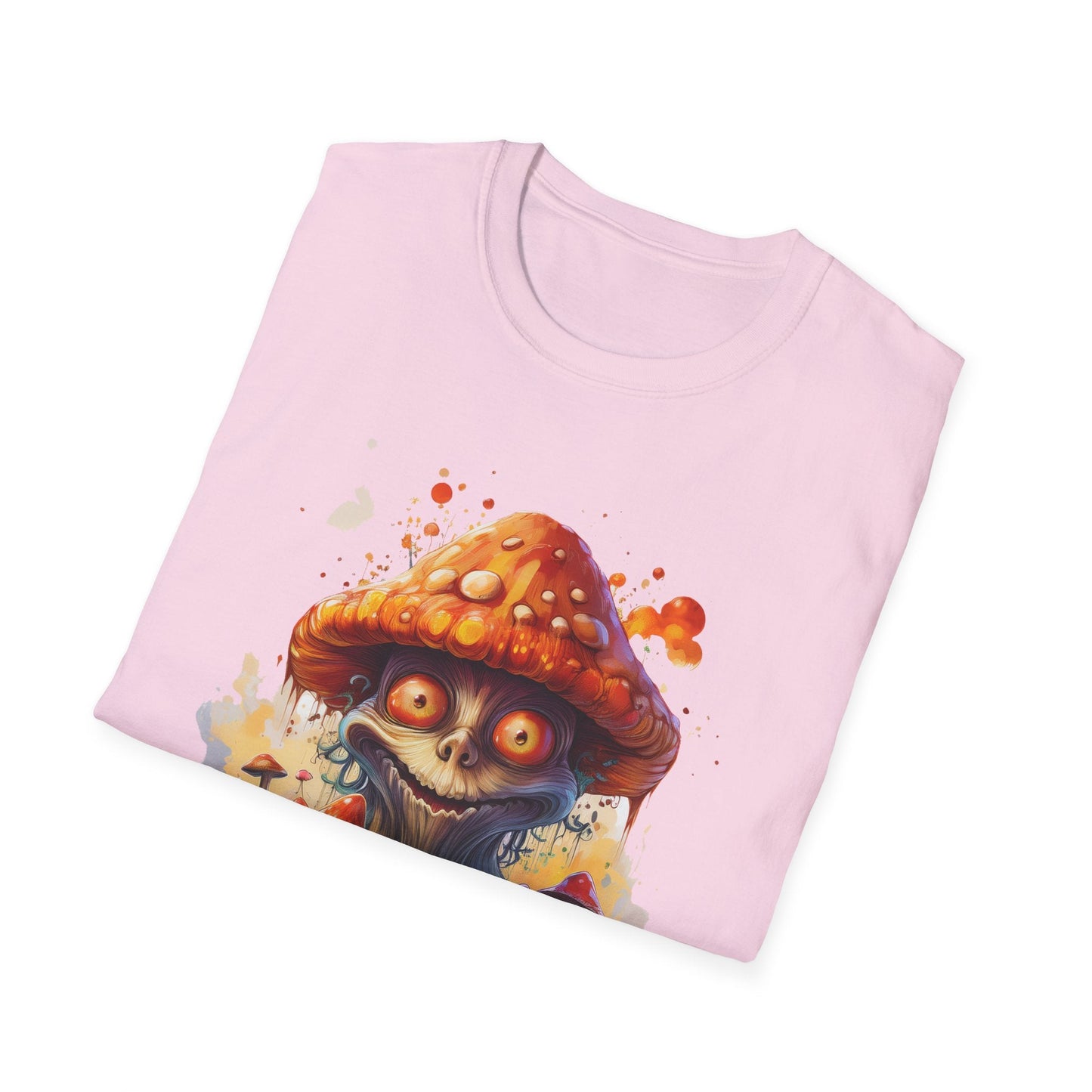 Funny Mashroom Tee Shirt Unisex Softstyle Cotton Art Design with Fungus Graphic Artwork Theme