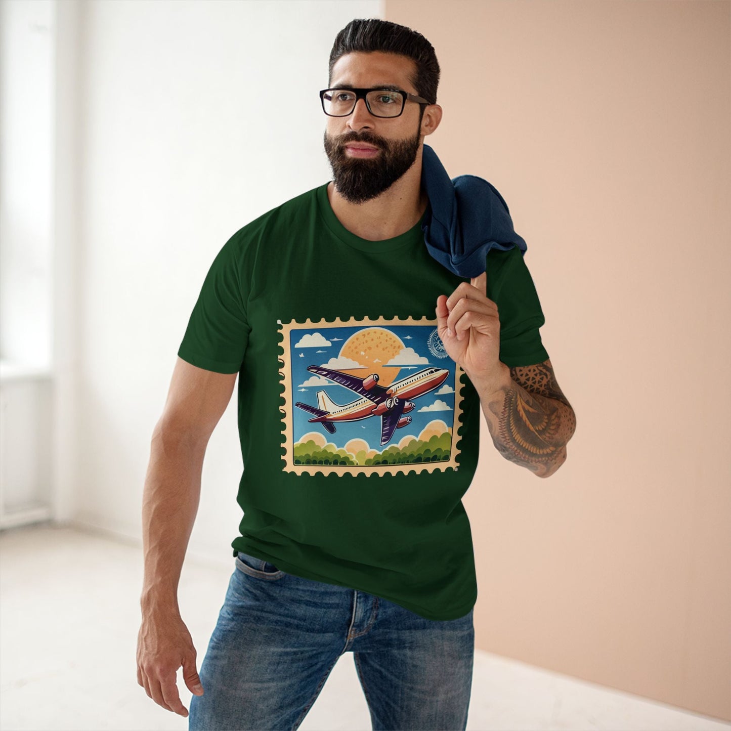 Postage Stamp Shirt Unisex Premium Cotton Tee PS13 Original Art Design Retro2Nova