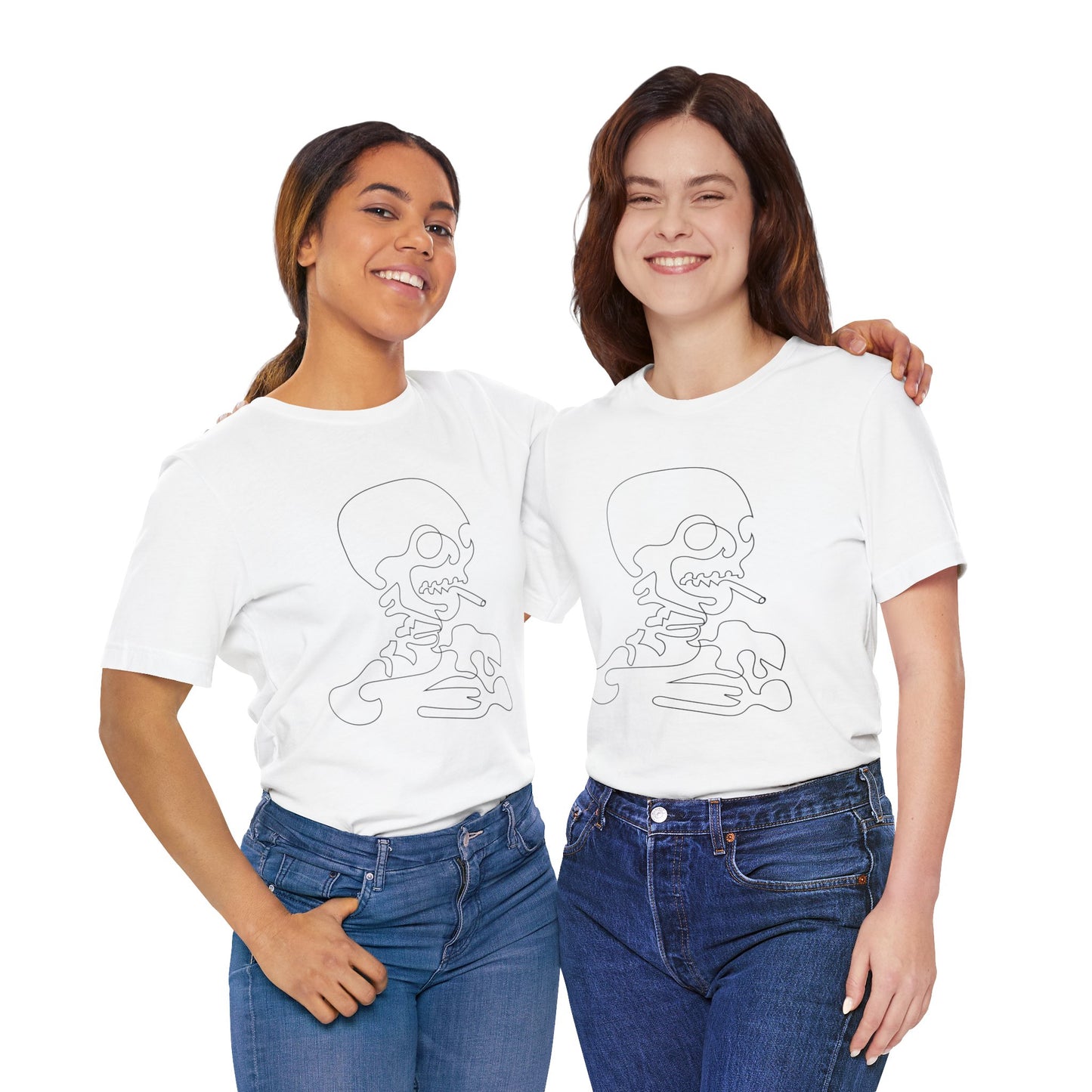 Unisex Cotton Tee Shirt with Skull