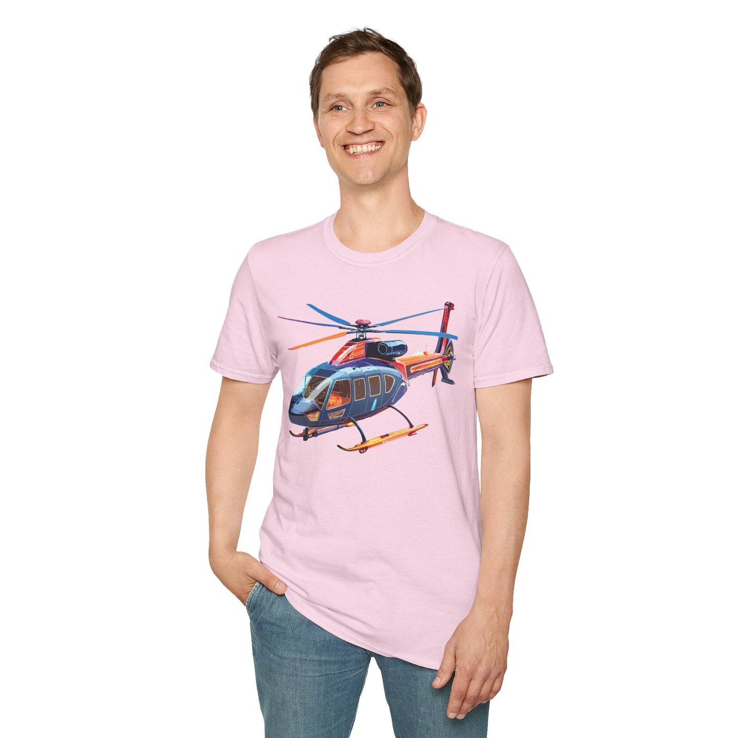 Chopper Helicopter Graphic T Shirt Unisex Softstyle Cotton Short Sleeve Artwork Design