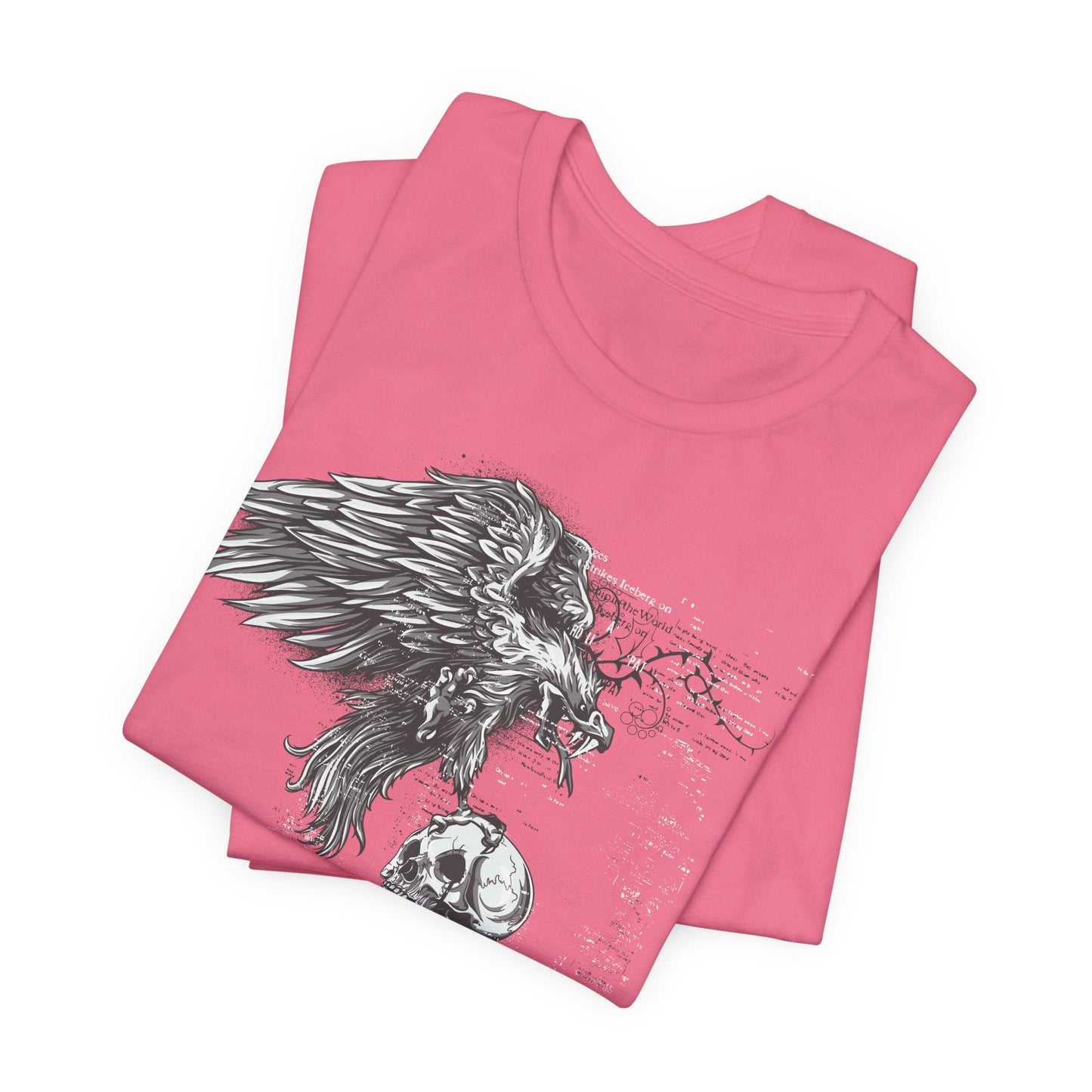 Raven and Skull Illustration Graphic Unisex Cotton T-Shirt r19