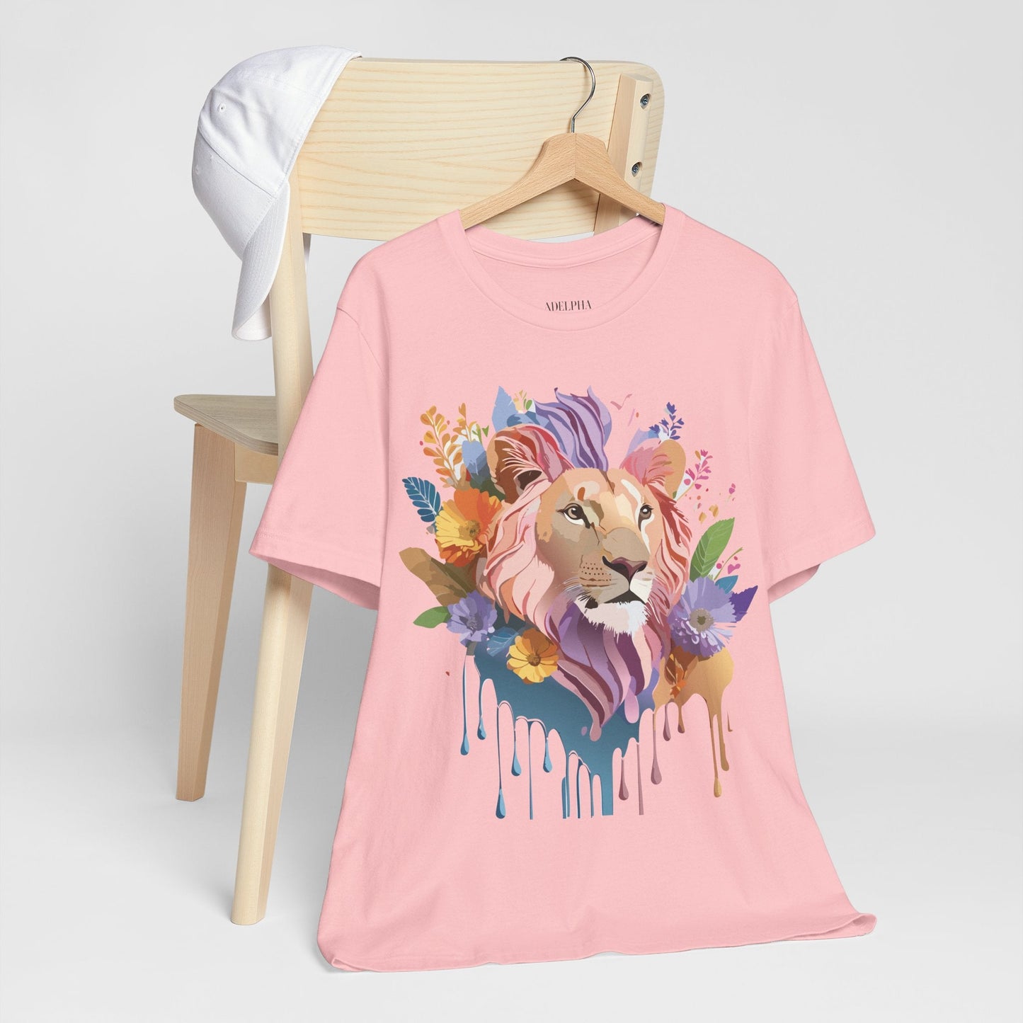 Lion Graphic Tee Unisex Short Sleeve Art Design From Adelpha Premium Vintage Inspired Tee