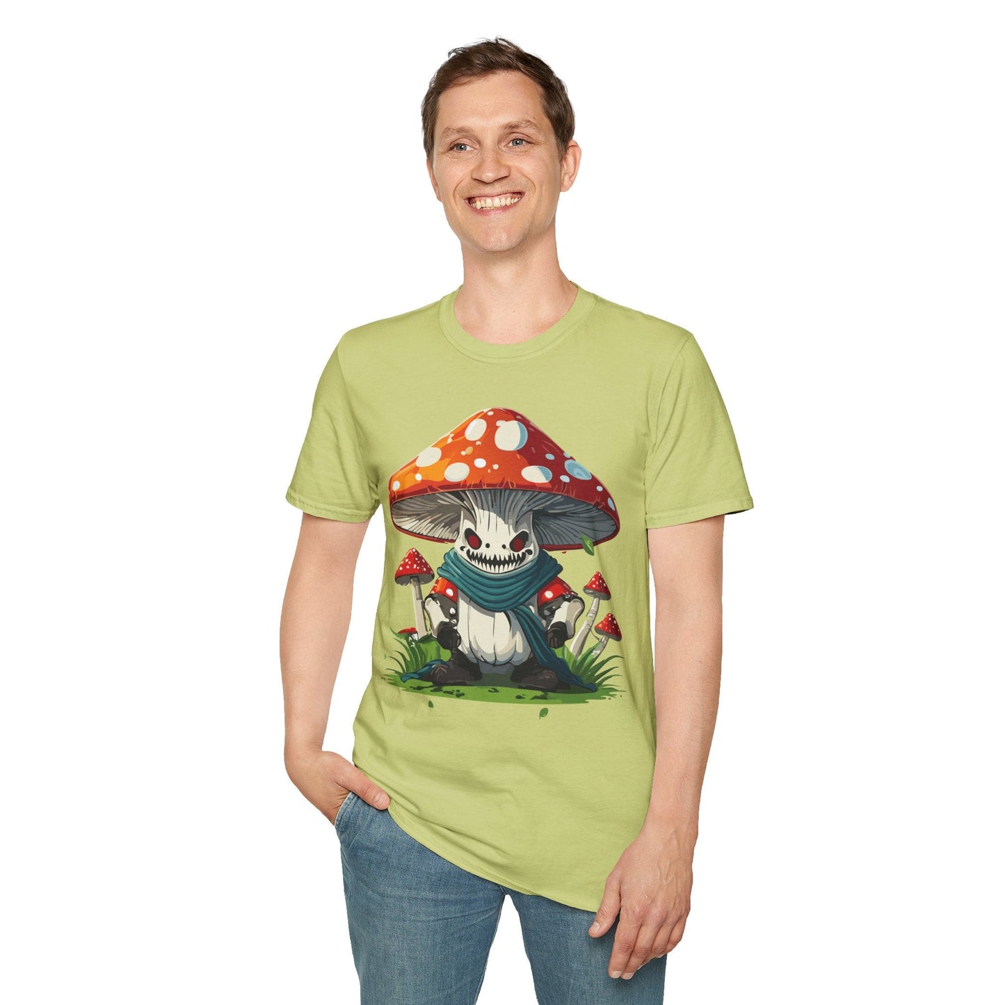 Funny Mashroom Graphic Unisex Softstyle Cotton With Cartoon Illustration Design 13