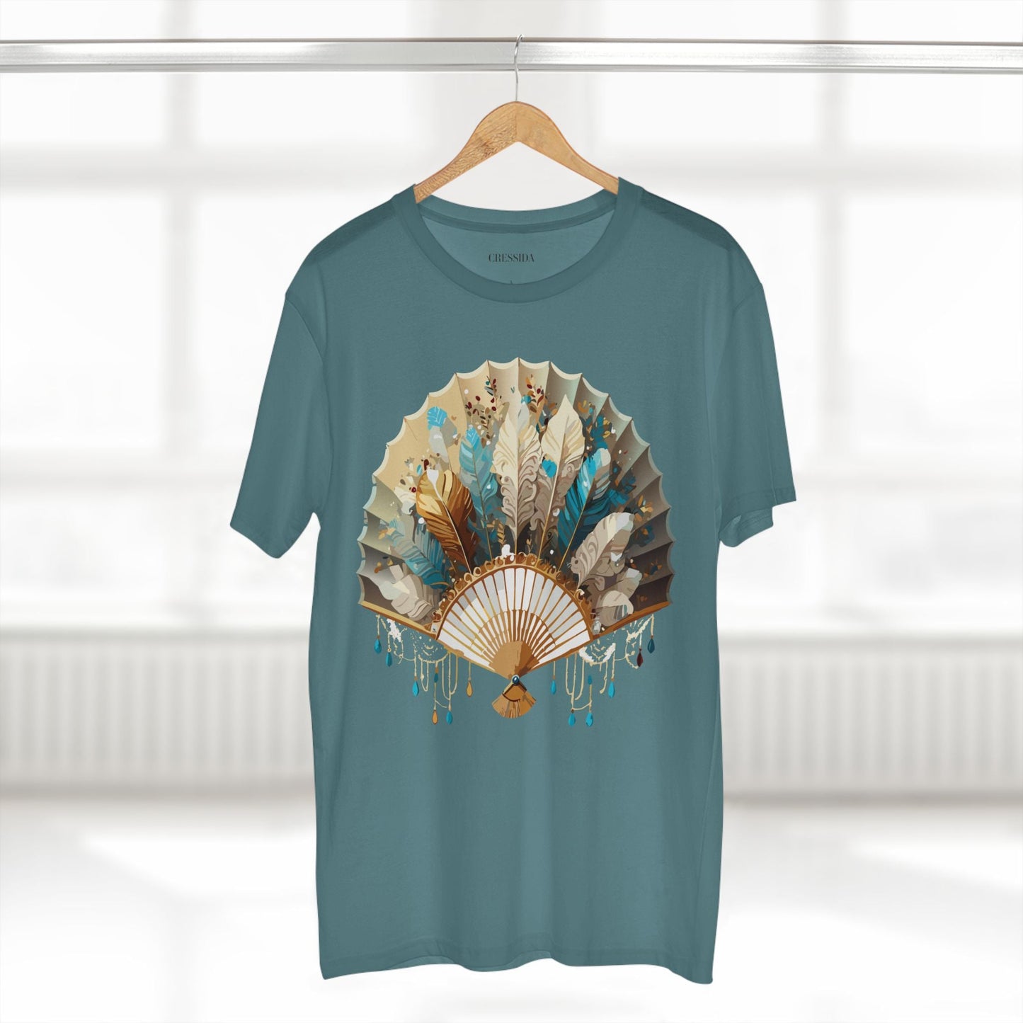 Antique Fan Graphic Design T-Shirt Unisex 100 Cotton Floral Carnival Artwork Tee 9