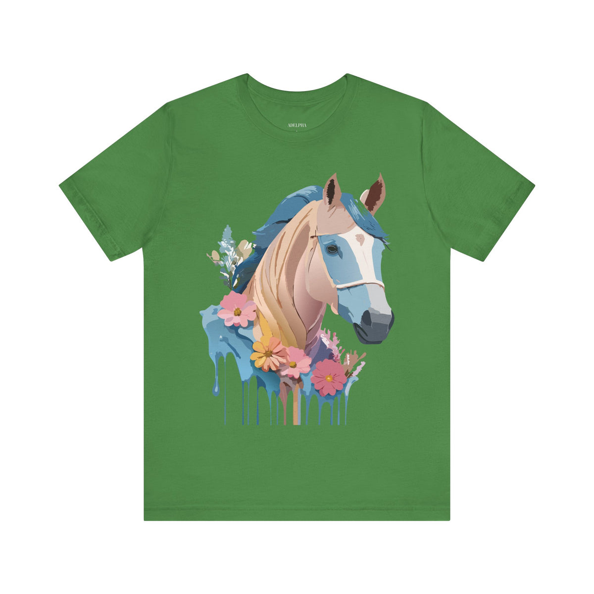 Horse Graphic Unisex Cotton Bella+Canvas Tee with Art Animal Design e33