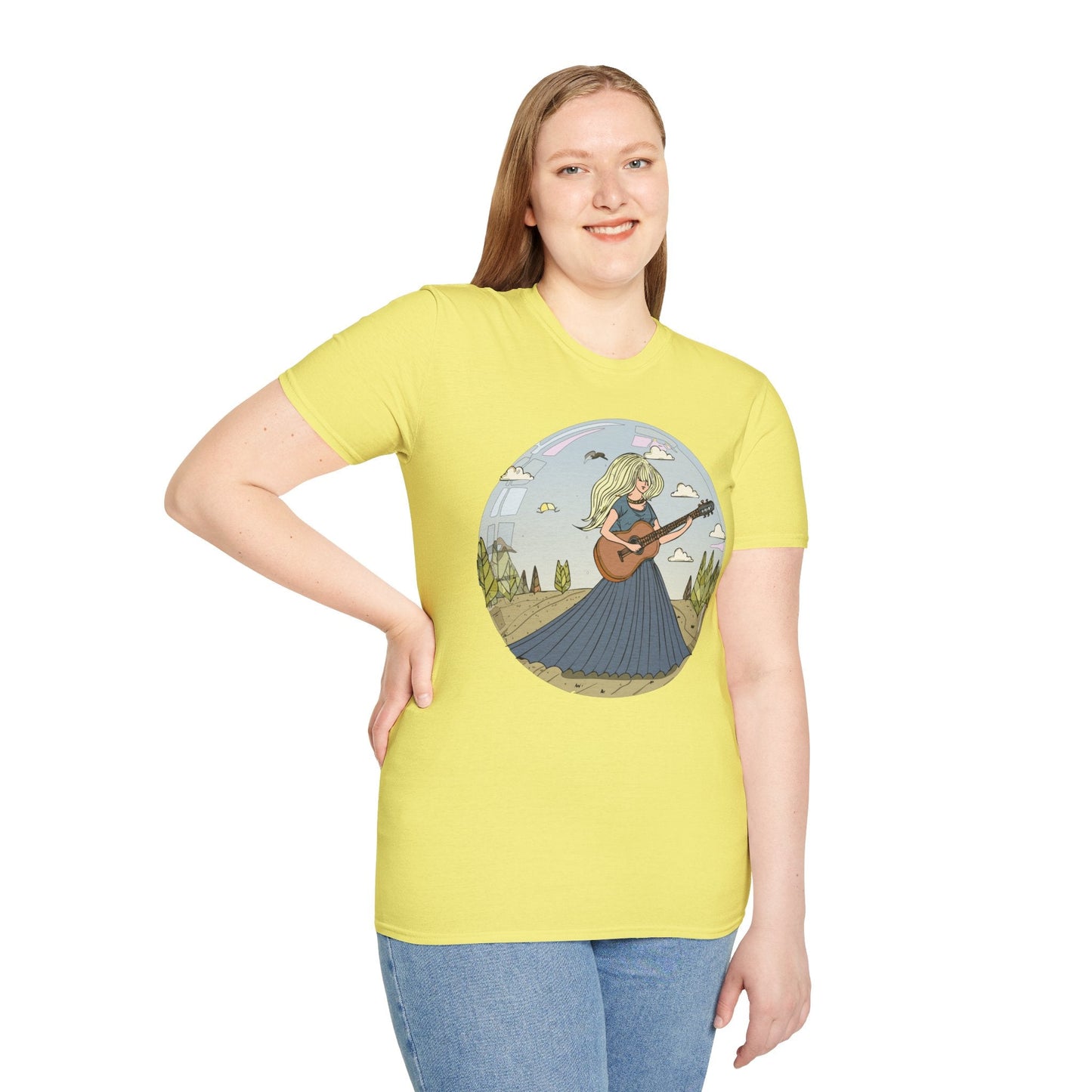 Womens Graphic T Shirt Art Design Tee Softstyle Cotton Ring-Spun Unisex Short Sleeve