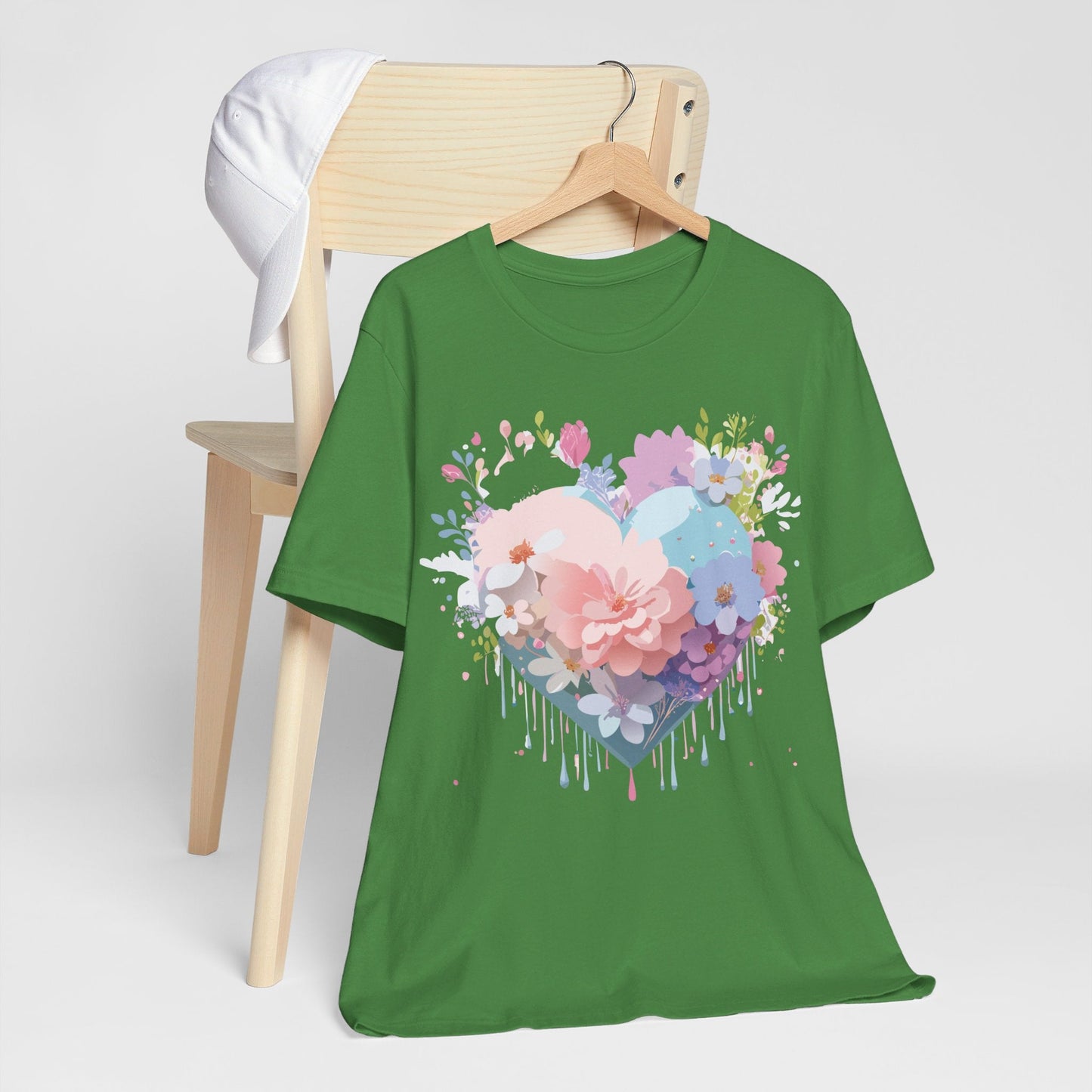 Valentine Day Graphic Unisex 100 Cotton Vintage Artwork with Love and Flower Design Tee 32