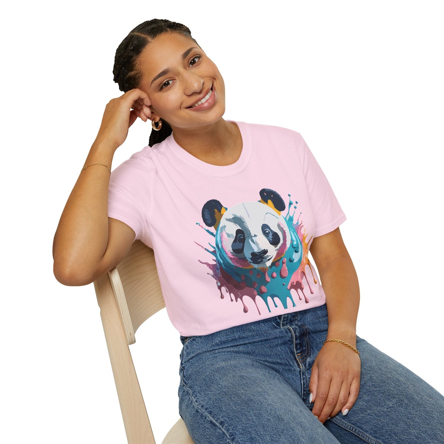 Panda Shirt Unisex T Shirt Gildan Softstyle 64000 Panda Graphic Animal Tee 100 Percent Cotton