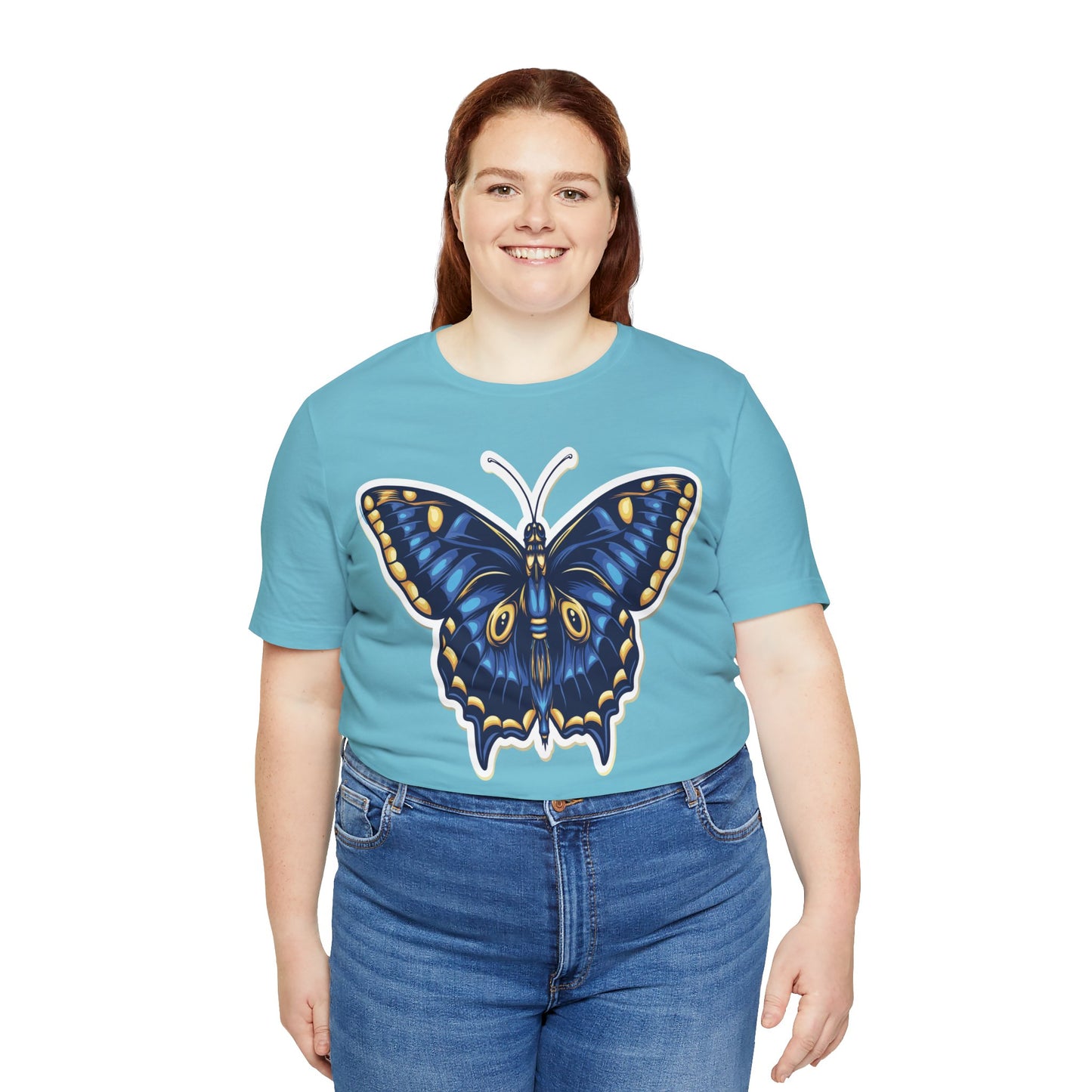 Cotton Tee Shirt with Butterfly Prints