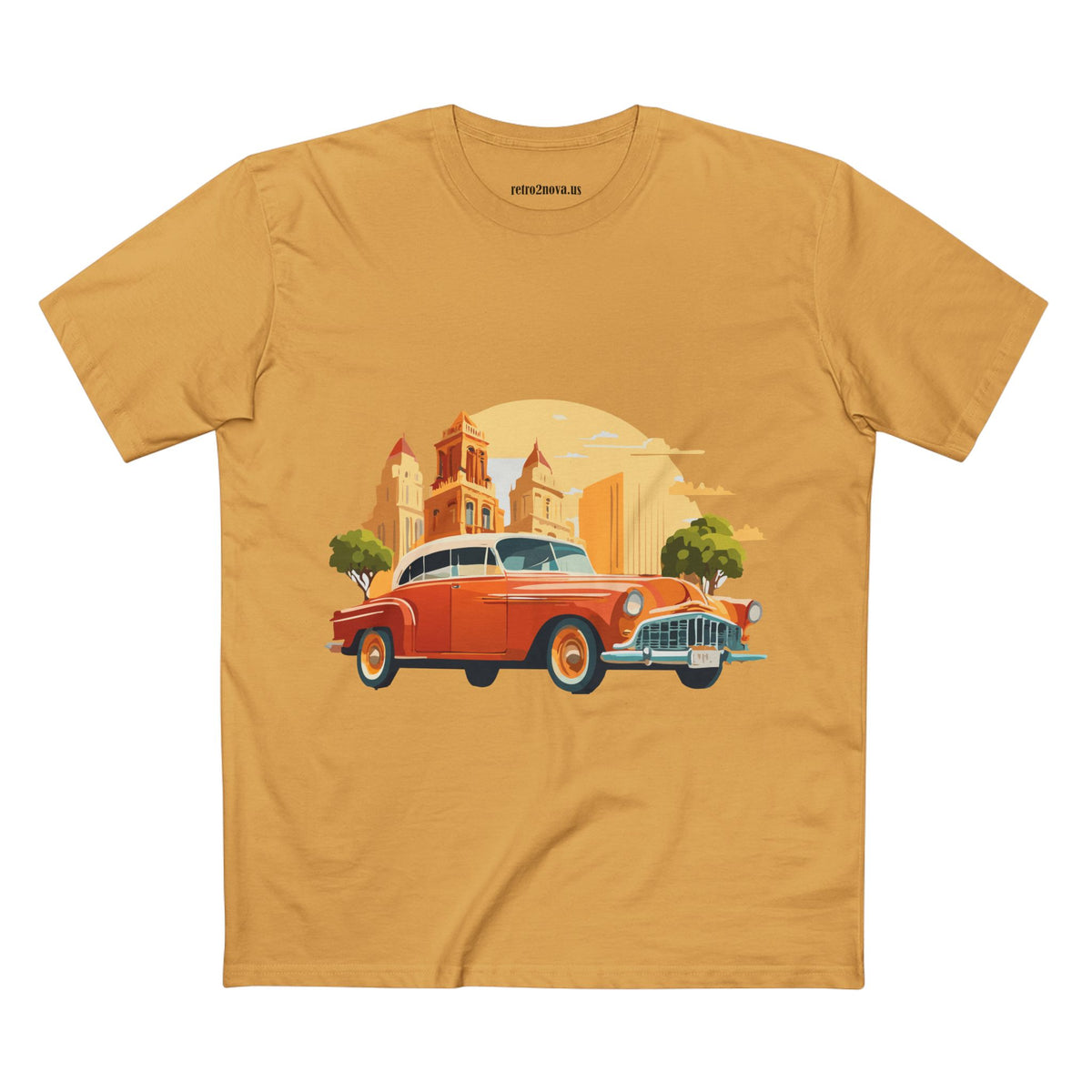 Retro Car Vintage Graphic Tee Staple Unisex 100 Cotton Tee Shirt - RC-21