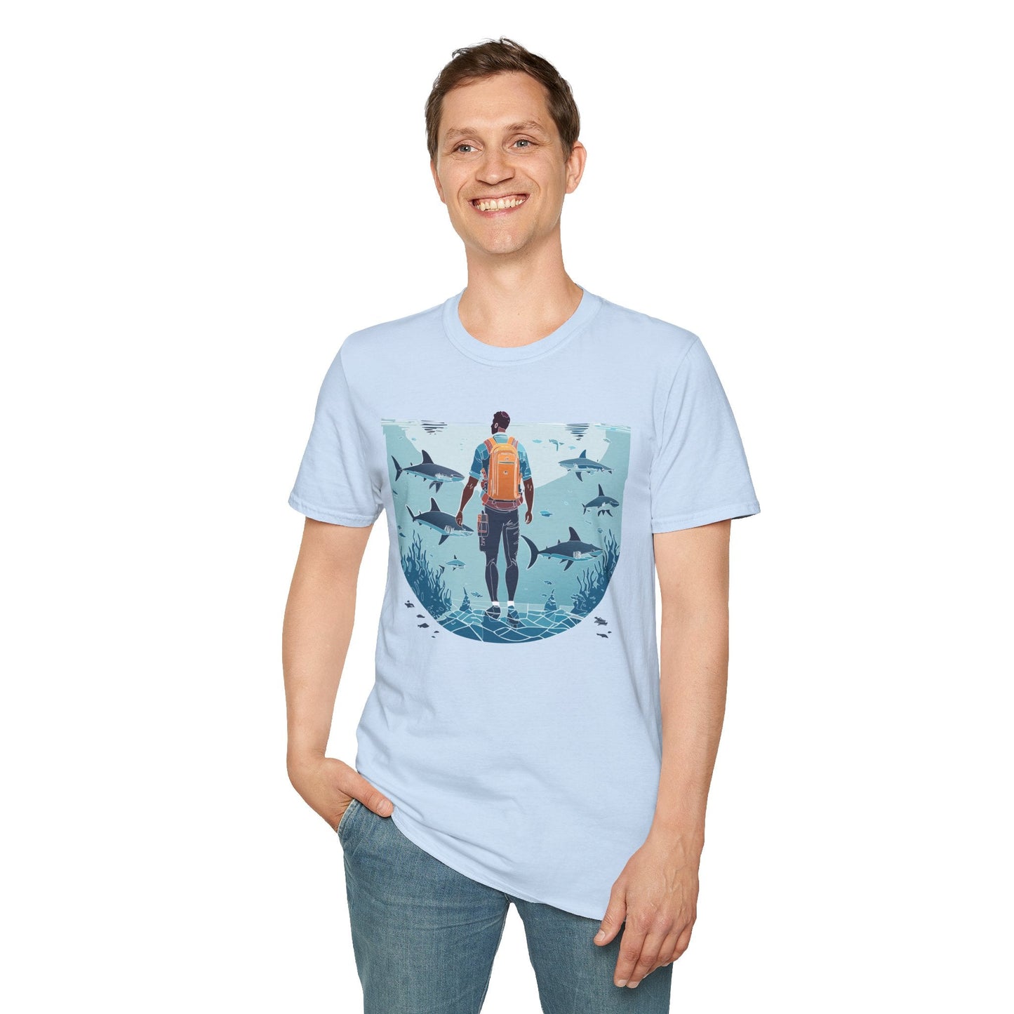 Ocean Tee Shirt Unisex Softstyle T Shirt With Ocean Art Design U Boat Theme Graphic Artwork Edition