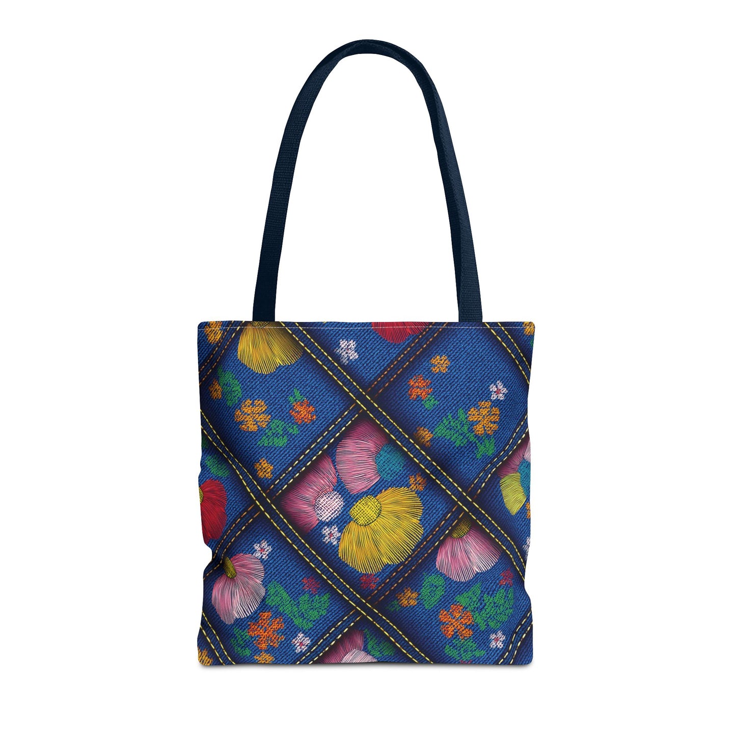 Denim Fabric Imitation Print Unisex Canvas Bag Poly Spun 3 Sizes Tote Bag 132