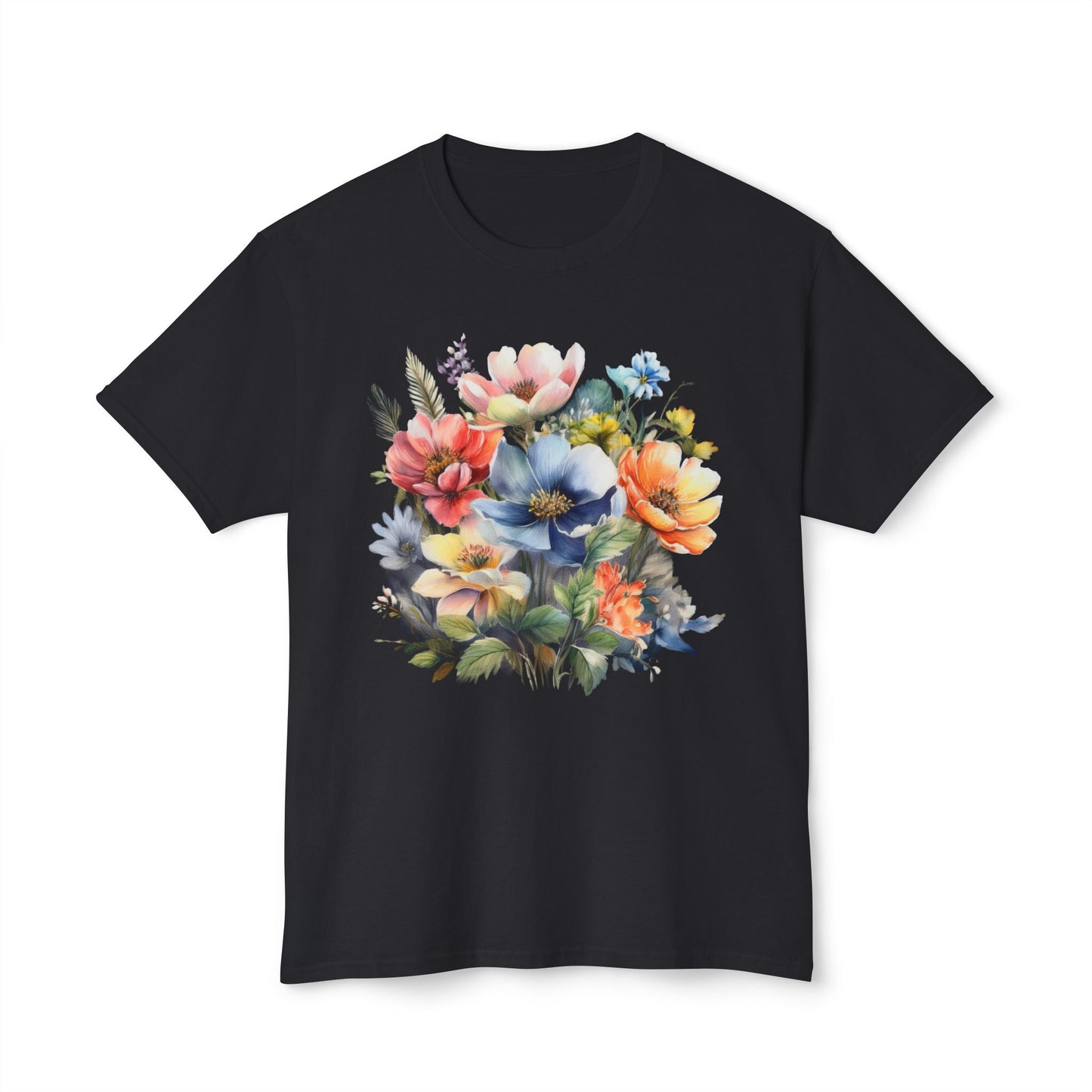 Unisex Floral T Shirt With Vintage Flower Art Print Premium Cotton Tee Soft Breathable Everyday Wear