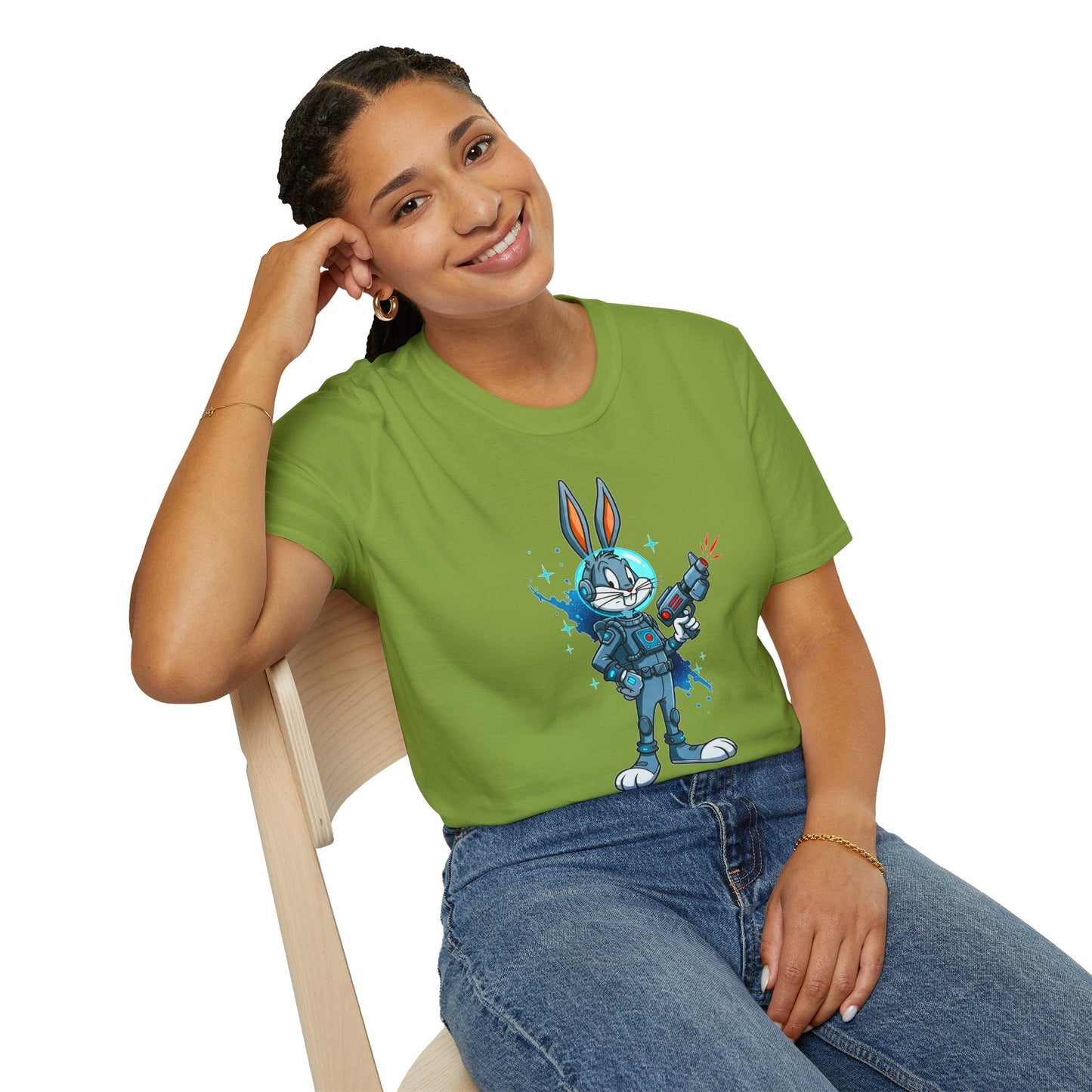 Bugs Bunny Shirt Unisex Gildan Softstyle 64000 Cartoon Tee 100 Percent Ring Spun Cotton