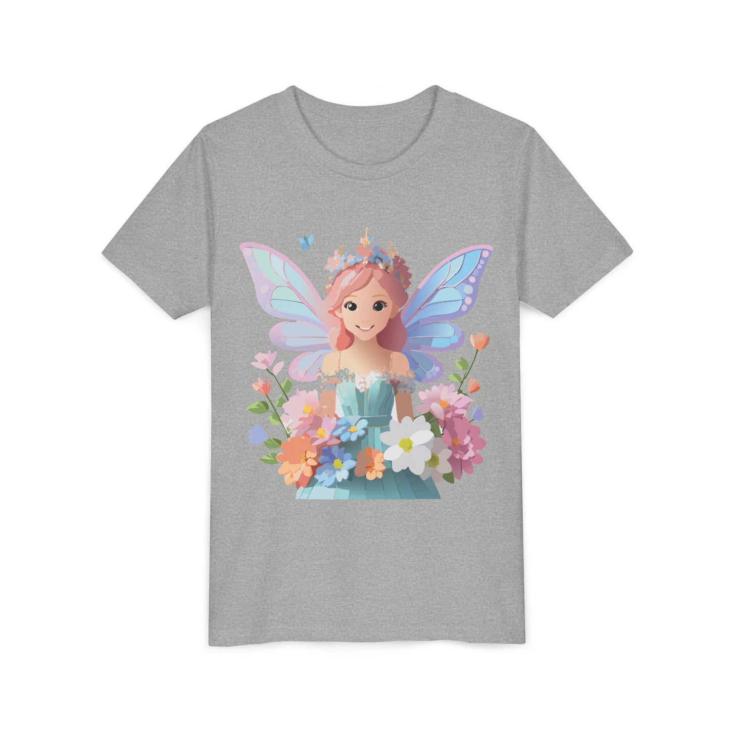 Enchanting Fairy Floral Youth Short Sleeve Tee - Perfect for Spring Celebrations (9-14)