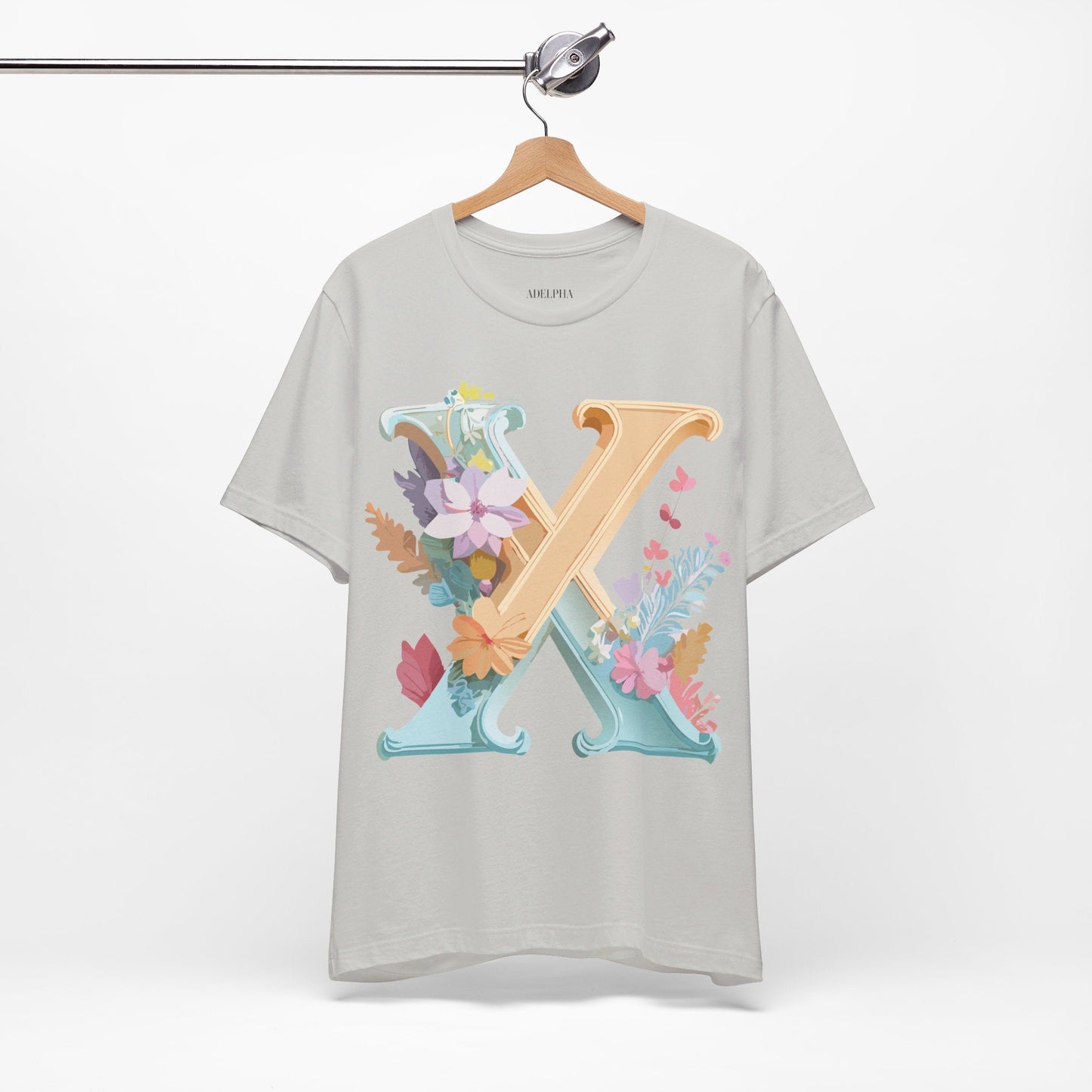 Letter X Shirt Unisex Graphic Tee Adelpha Vintage Inspired Artwork Short Sleeve Edition
