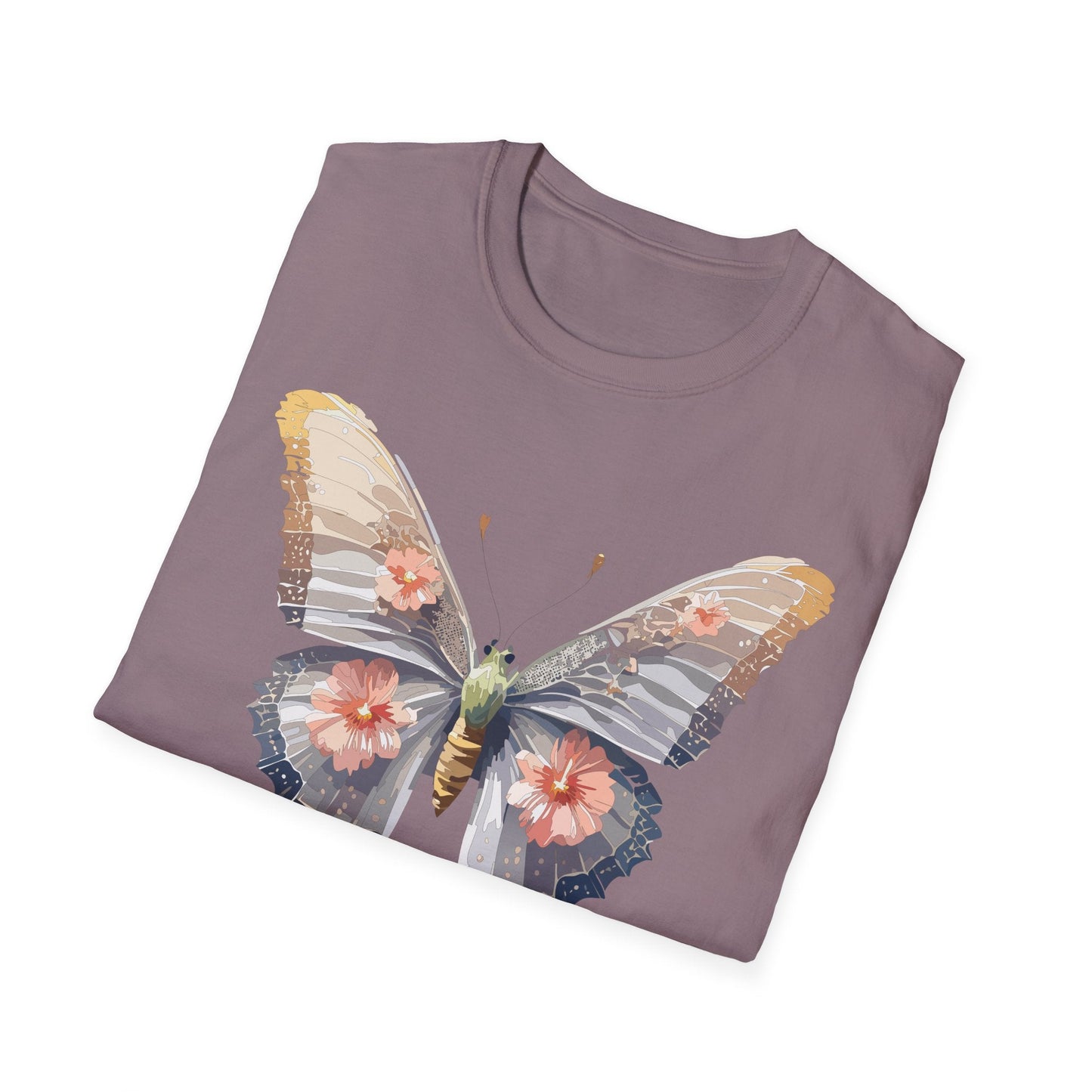 Butterfly T Shirt Unisex Monarch Design Gildan Softstyle 64000 100 Percent Ring Spun Cotton