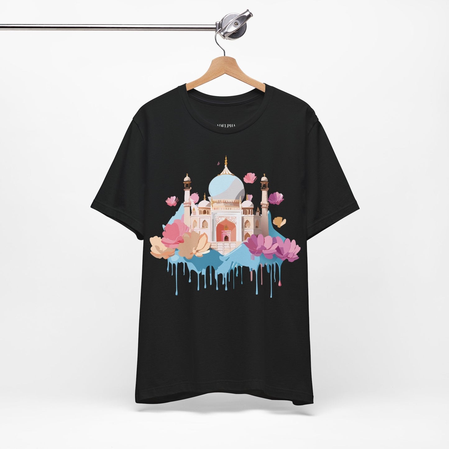 Unisex Taj Mahal Graphic Tee Tourist Shirt With Vintage Adelpha Artwork For Travel Lovers