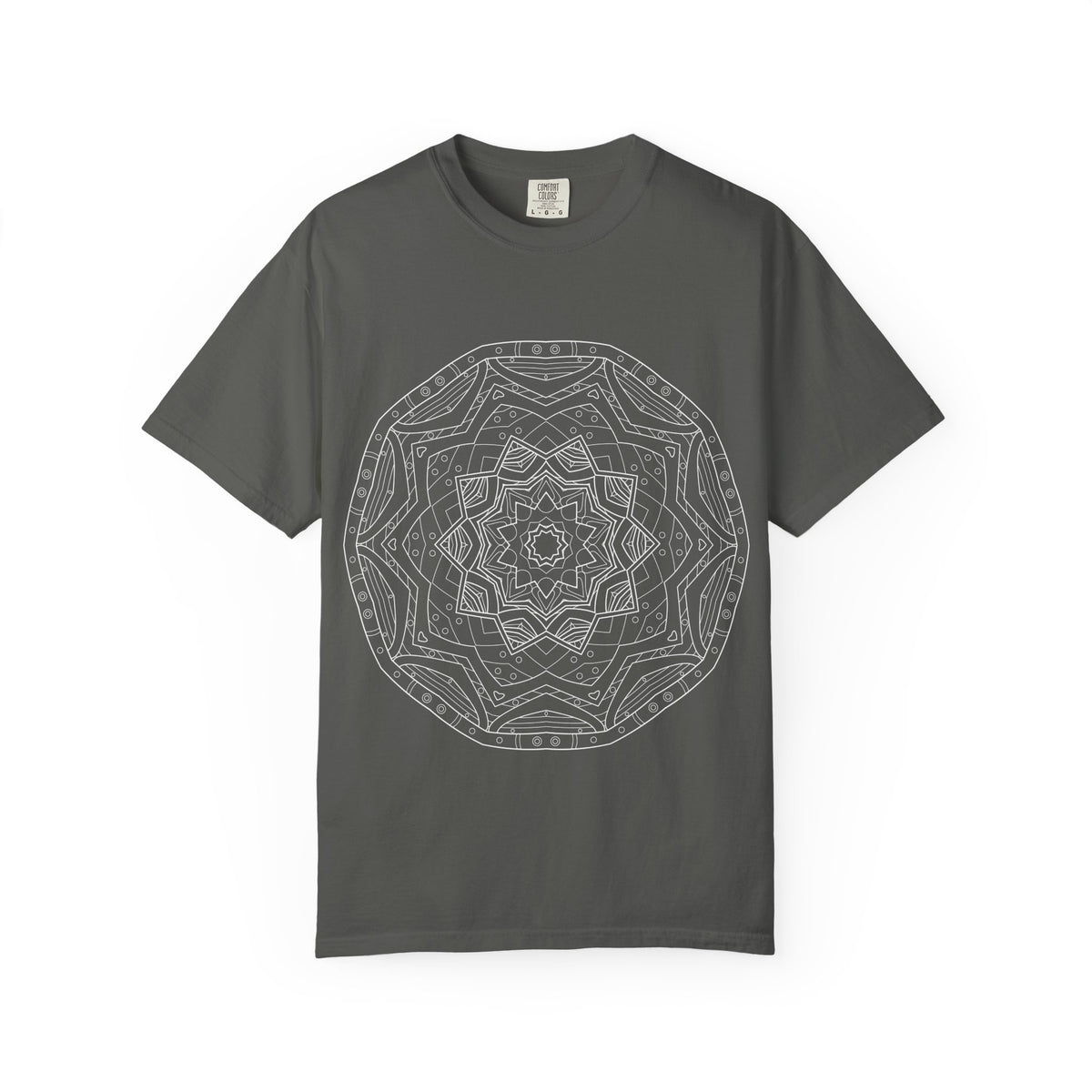 Unisex Garment Dyed Cotton T-Shirt with Mandala Graphic Design