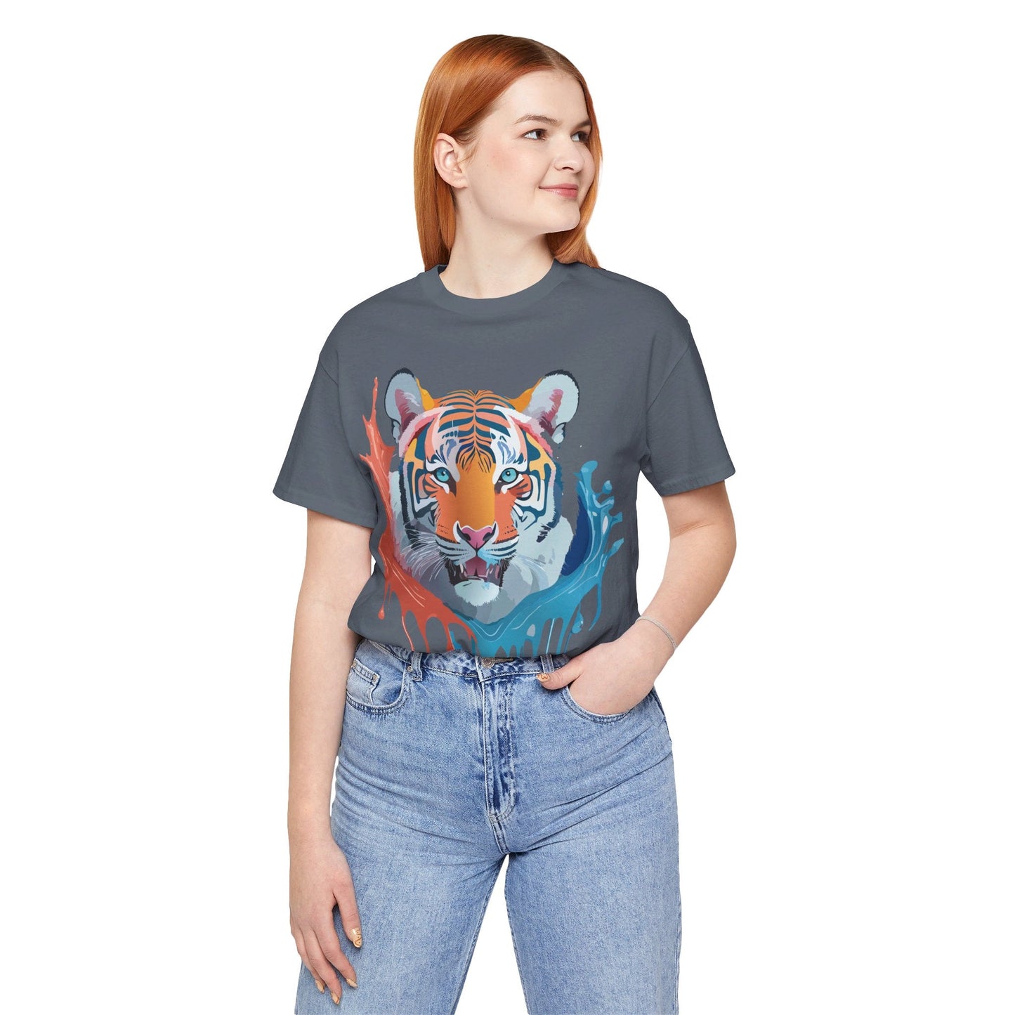 Tiger Graphic Tee Unisex Jersey Short Sleeve With Vintage Inspired Artwork By Adelpha