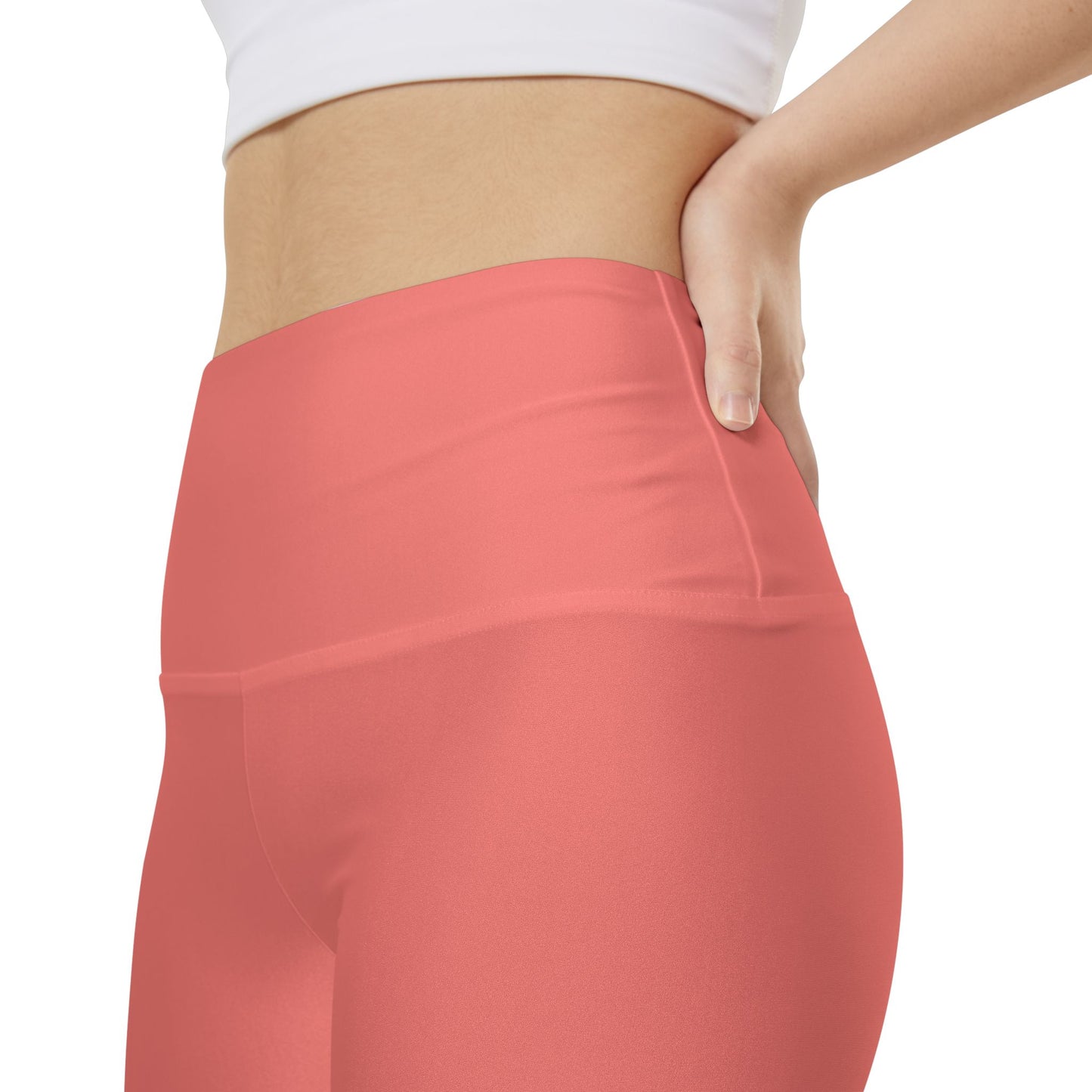 Fresh Salmon Coral High-Waist Women's Workout Shorts – Smooth Active Bike Shorts