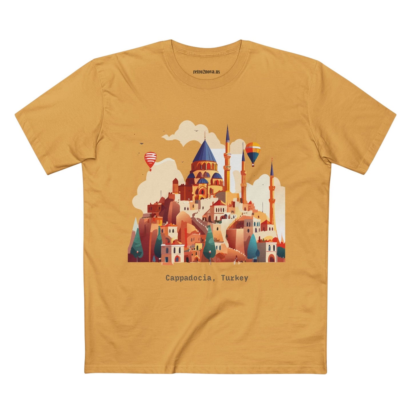 Travel Shirt Cappadocia Unisex Premium Cotton Tee With Original Art Design TT5 Art Collection