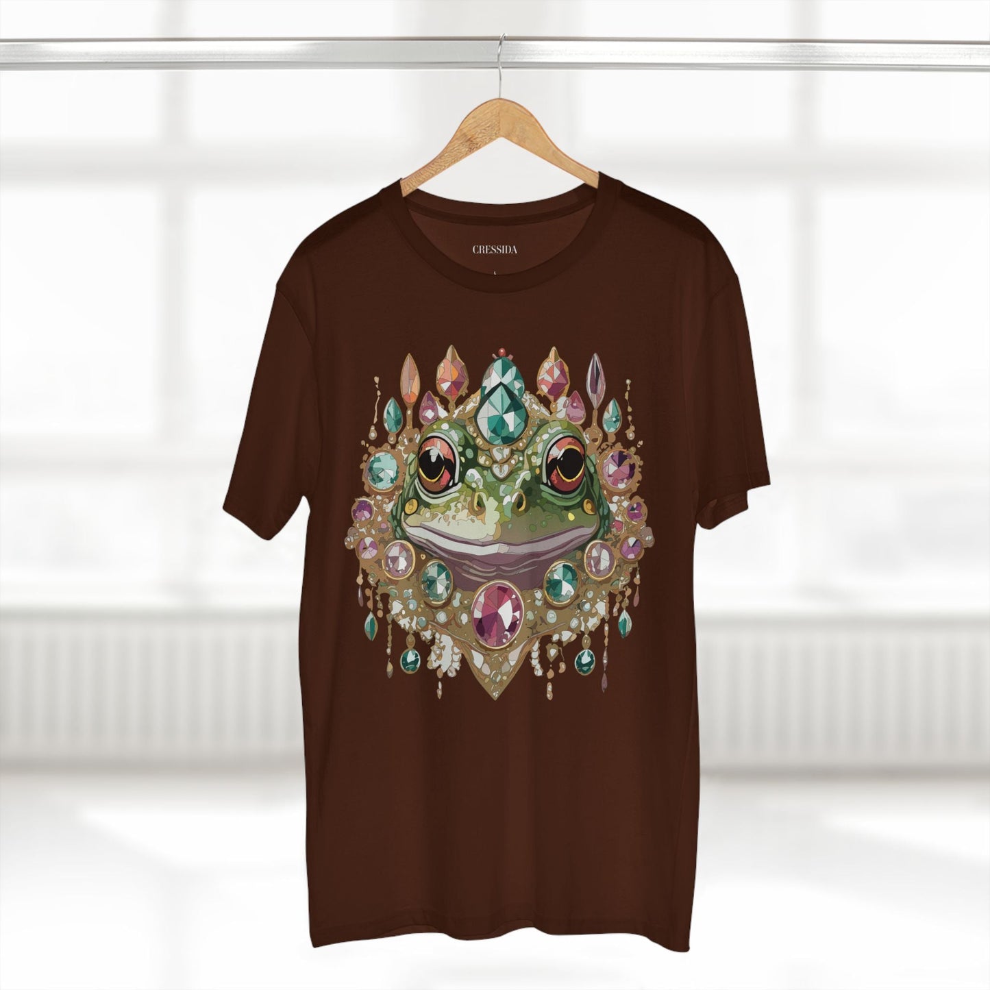Frog Graphic Unisex 100 Cotton Tee With Unique Animal Golden Medallion Art Design 62