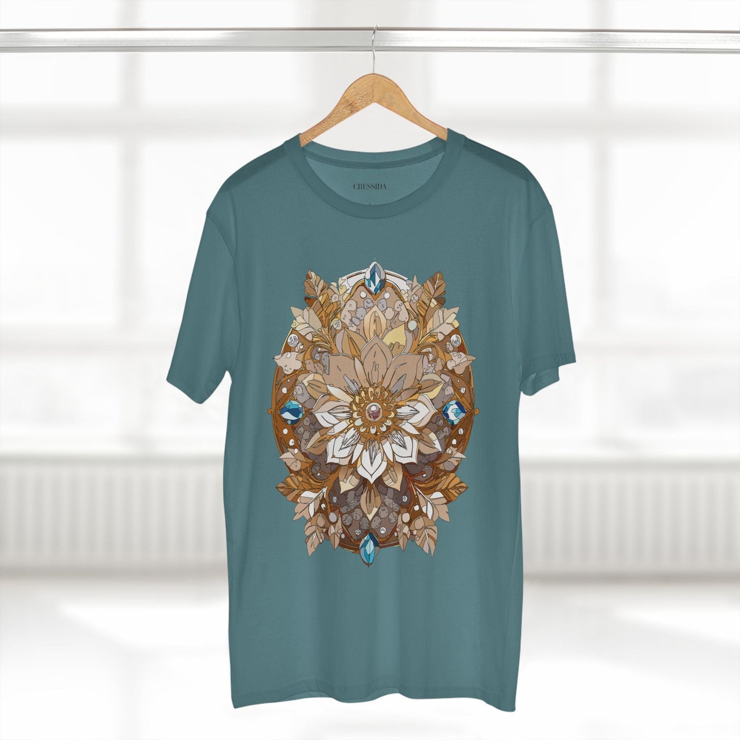 Floral Graphic T-Shirt Unisex 100 Cotton Art Design with Antique Flowers Tee 23