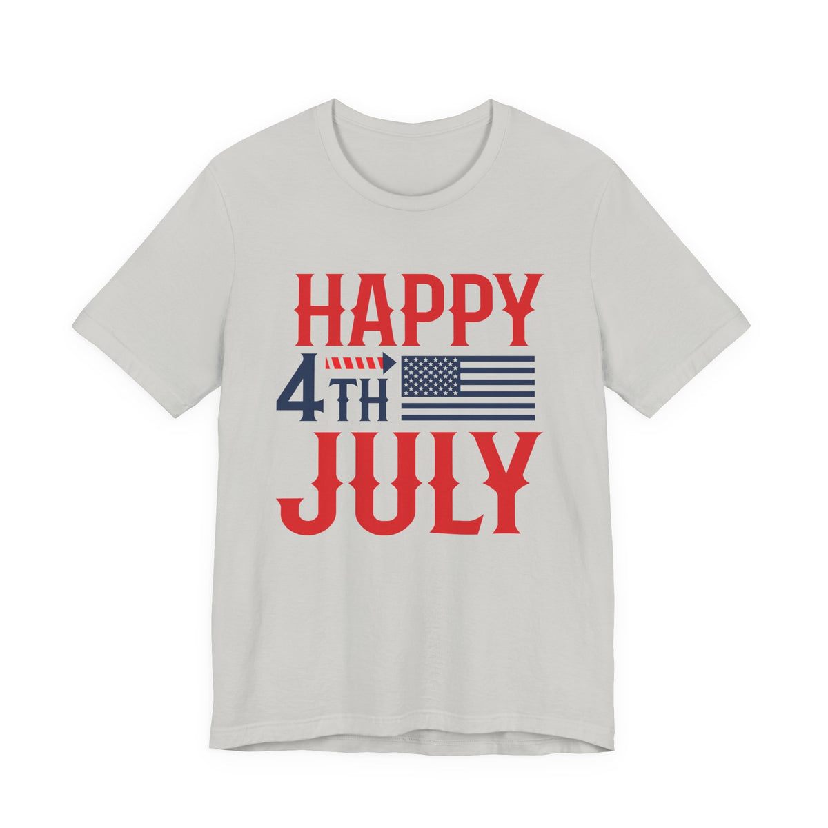 Happy 4th July American Flag T-Shirt Independence Day Patriotic Unisex Cotton Tee 011