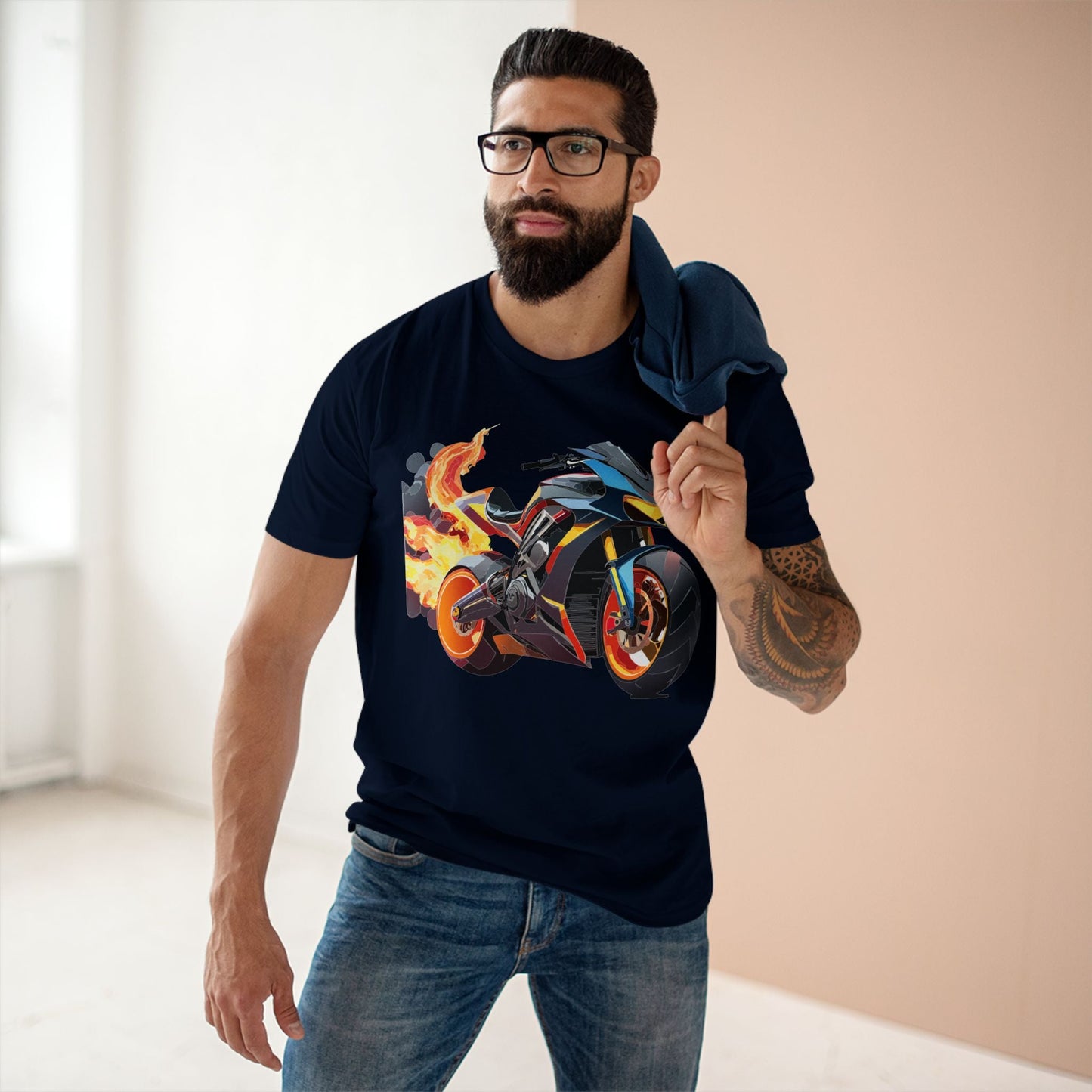 Moto Bike Graphic Unisex 100 Cotton Staple Tee 20