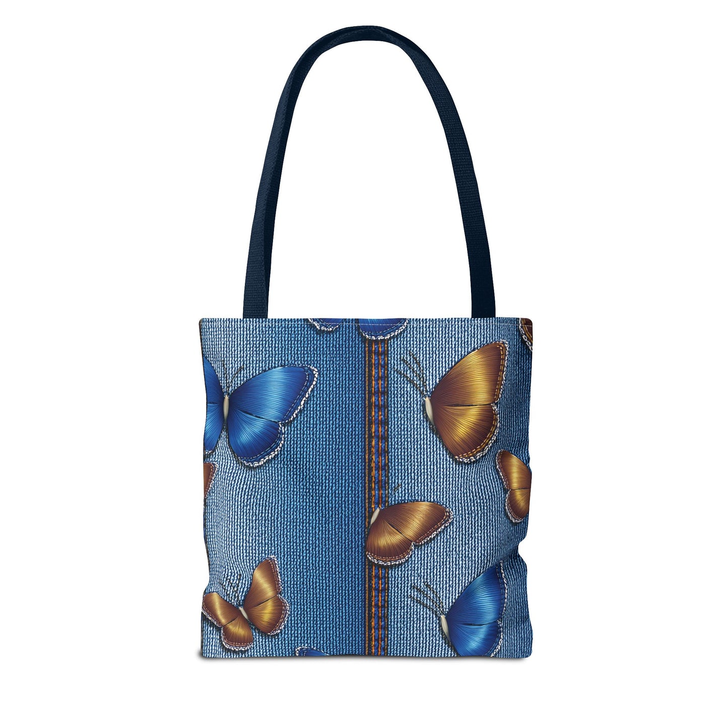 Denim Fabric Imitation Print Unisex Canvas Bag Poly Spun 3 Sizes Tote Bag 172