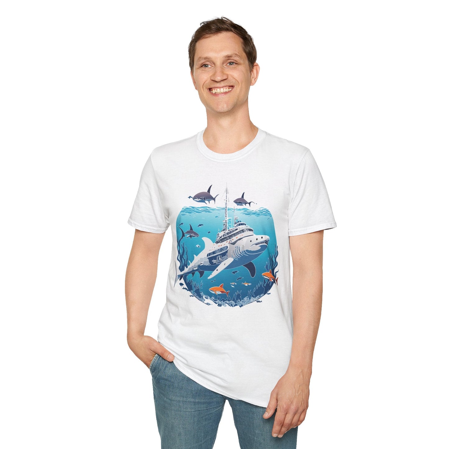 Ocean Tee Shirt Unisex Softstyle 64000 Ring Spun Cotton Art Design Tee For Everyday Comfort