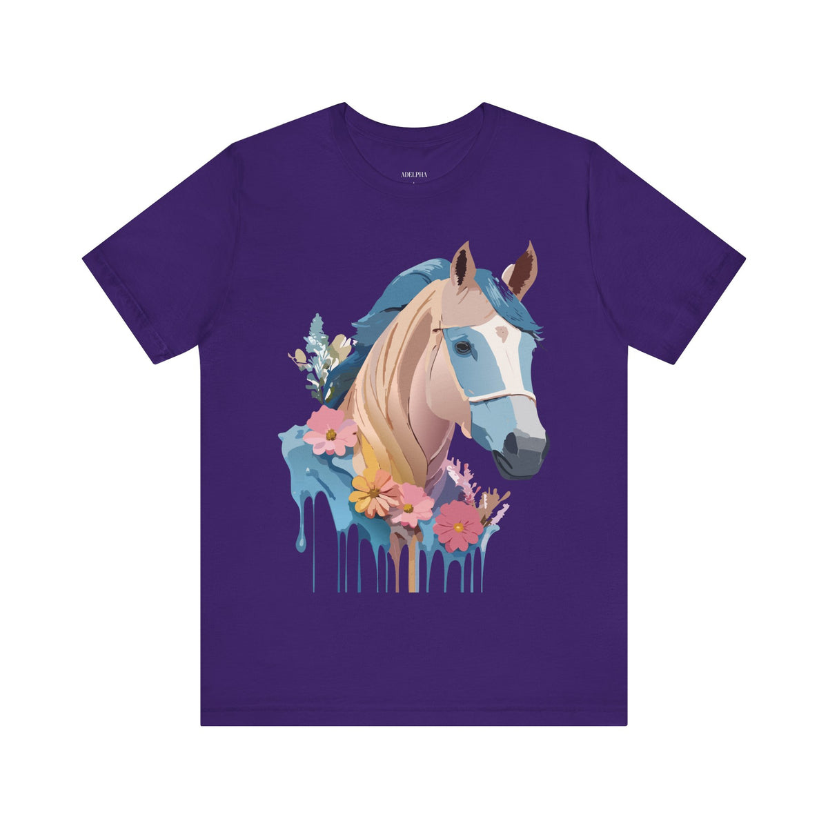 Horse Graphic Unisex Cotton Bella+Canvas Tee with Art Animal Design e33