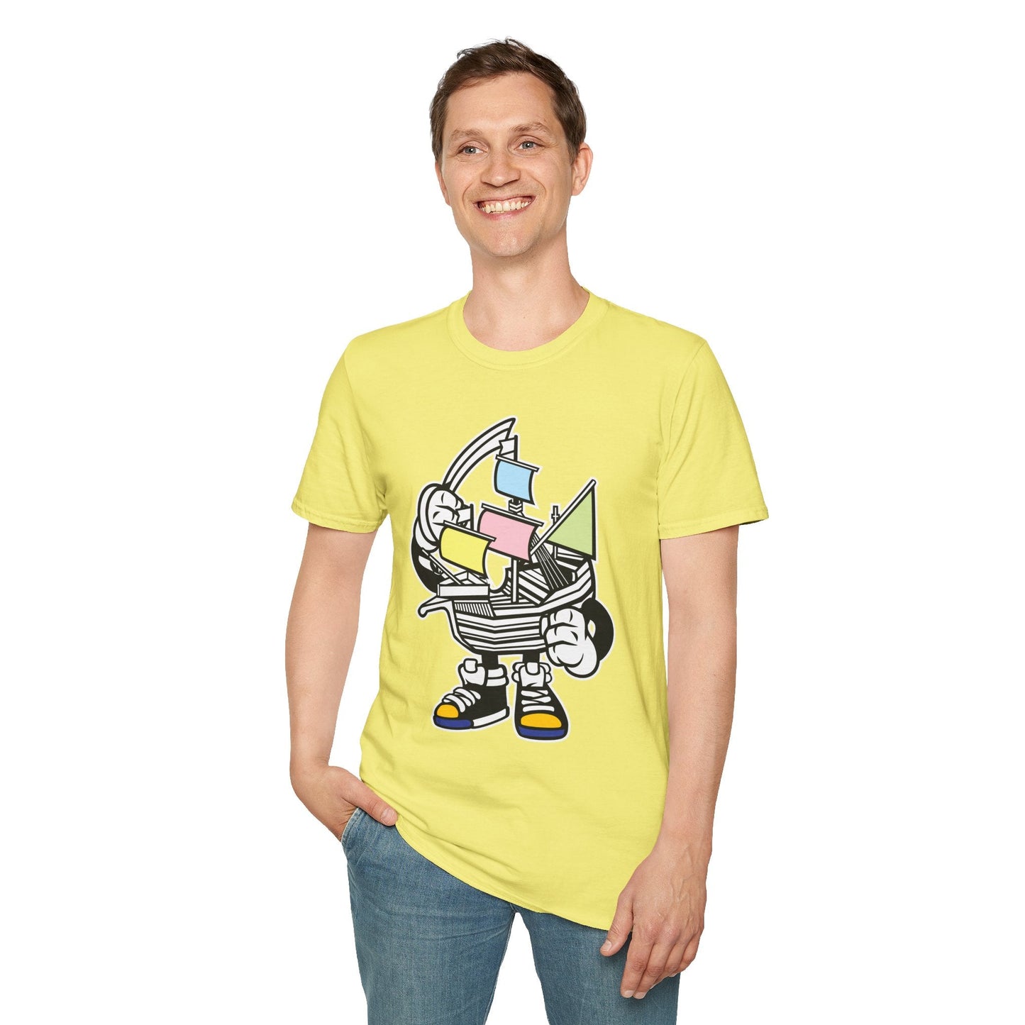 Cartoon T Shirt Animation Tee Funny Unisex Gildan Softstyle 64000 Short Sleeve Cotton