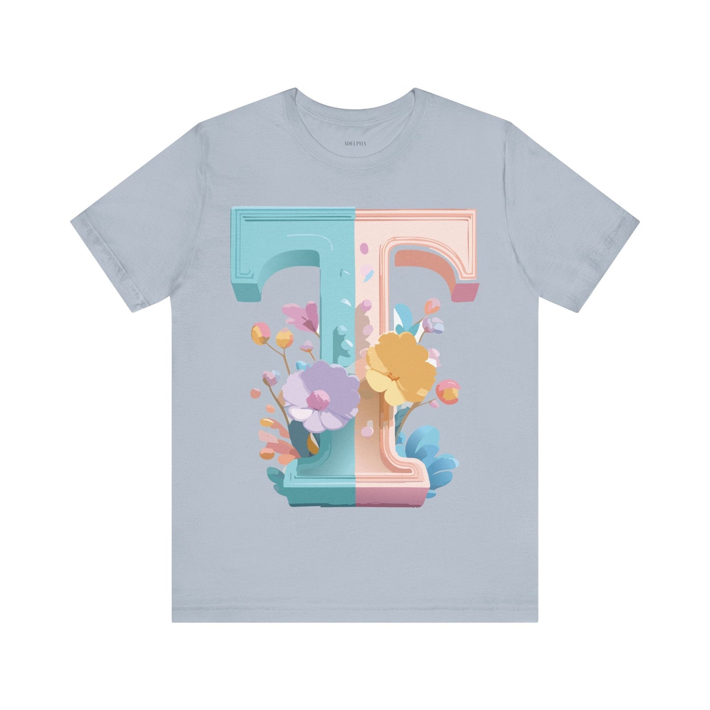 Unisex Short Sleeve Letter T Graphic Featuring Vintage Inspired Artwork