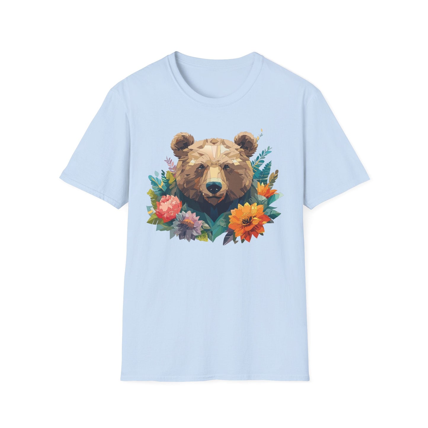 Bear T Shirt Unisex Softstyle Tee 100 Percent Ring Spun Cotton Gildan 64000 Comfortable