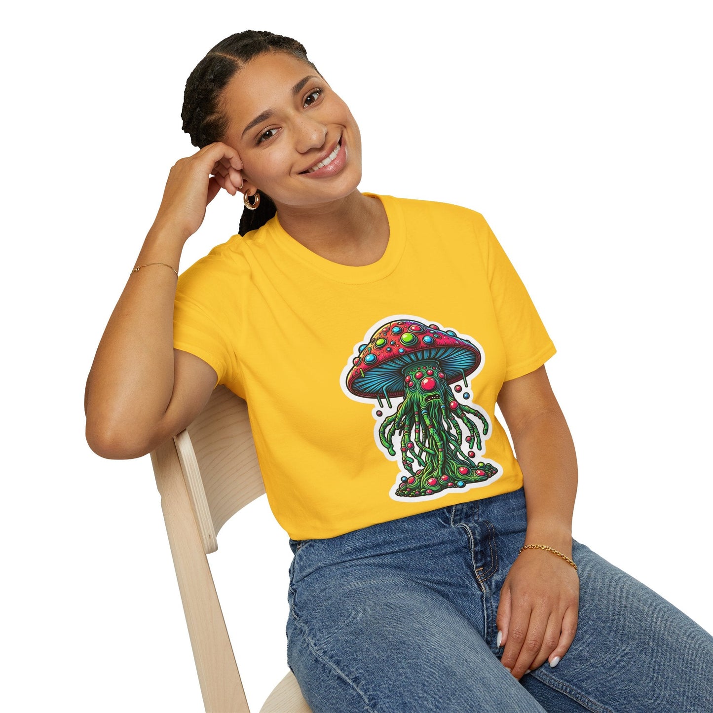 Mashroom Tee Shirt Unisex Funny Mashroom Shirt With Fungus Art Design Gildan Softstyle 64000