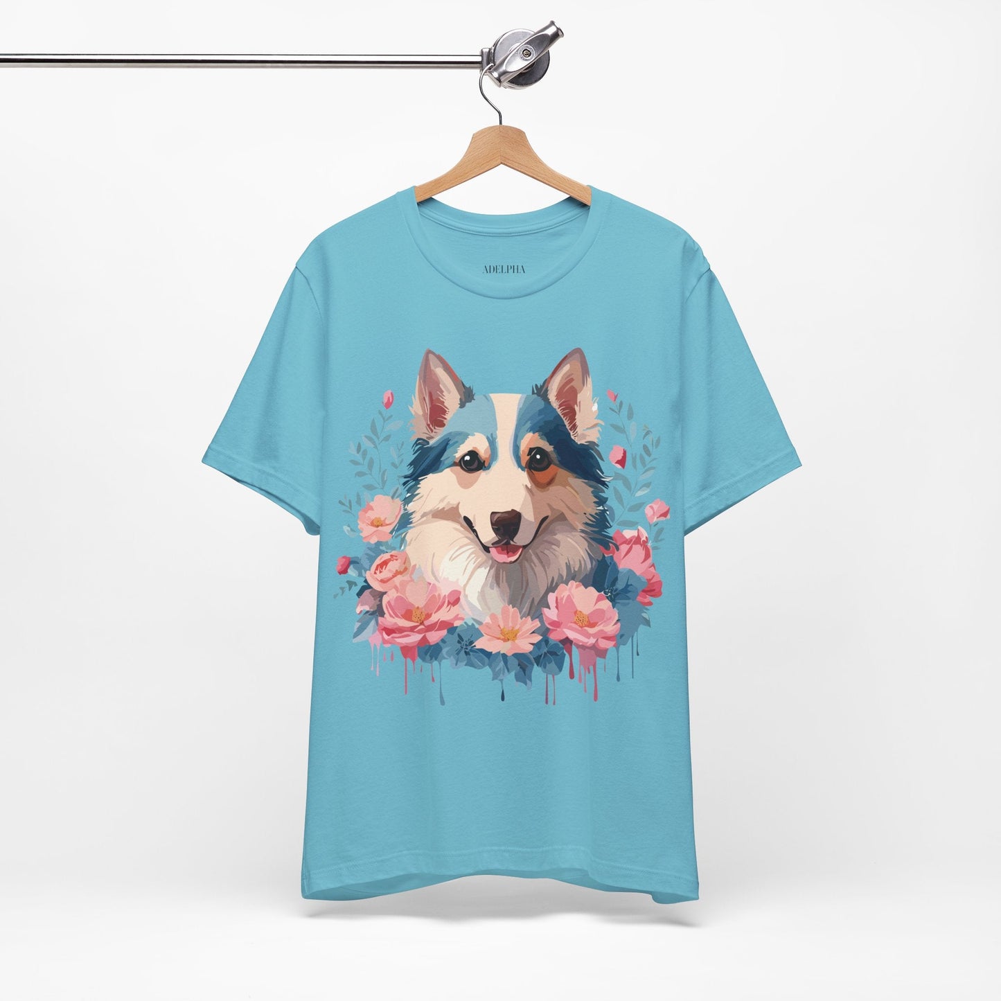 Unisex Graphic Dog Shirt Vintage Inspired Tee Art Design By Adelpha Premium Short Sleeve