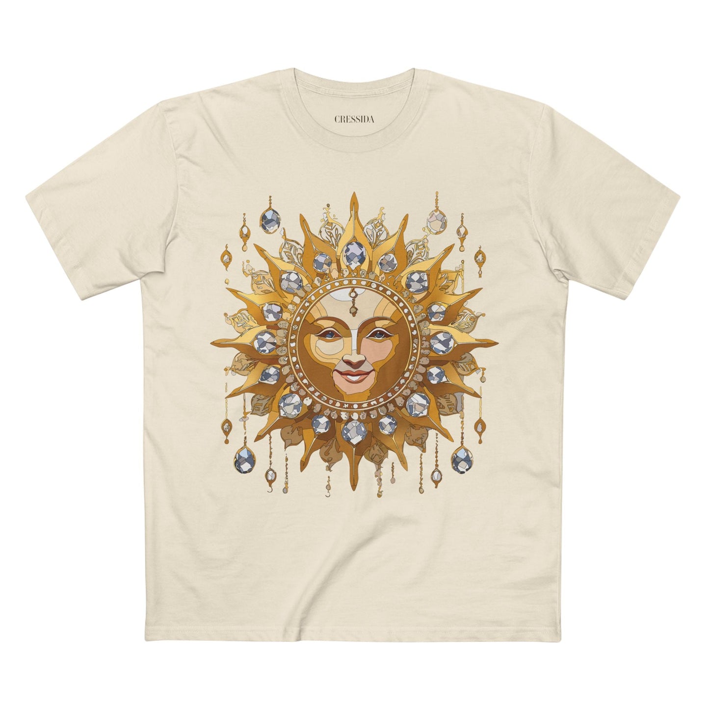 Gold Sun Graphic Unisex 100 Cotton T-Shirt with Golden Art Design 6