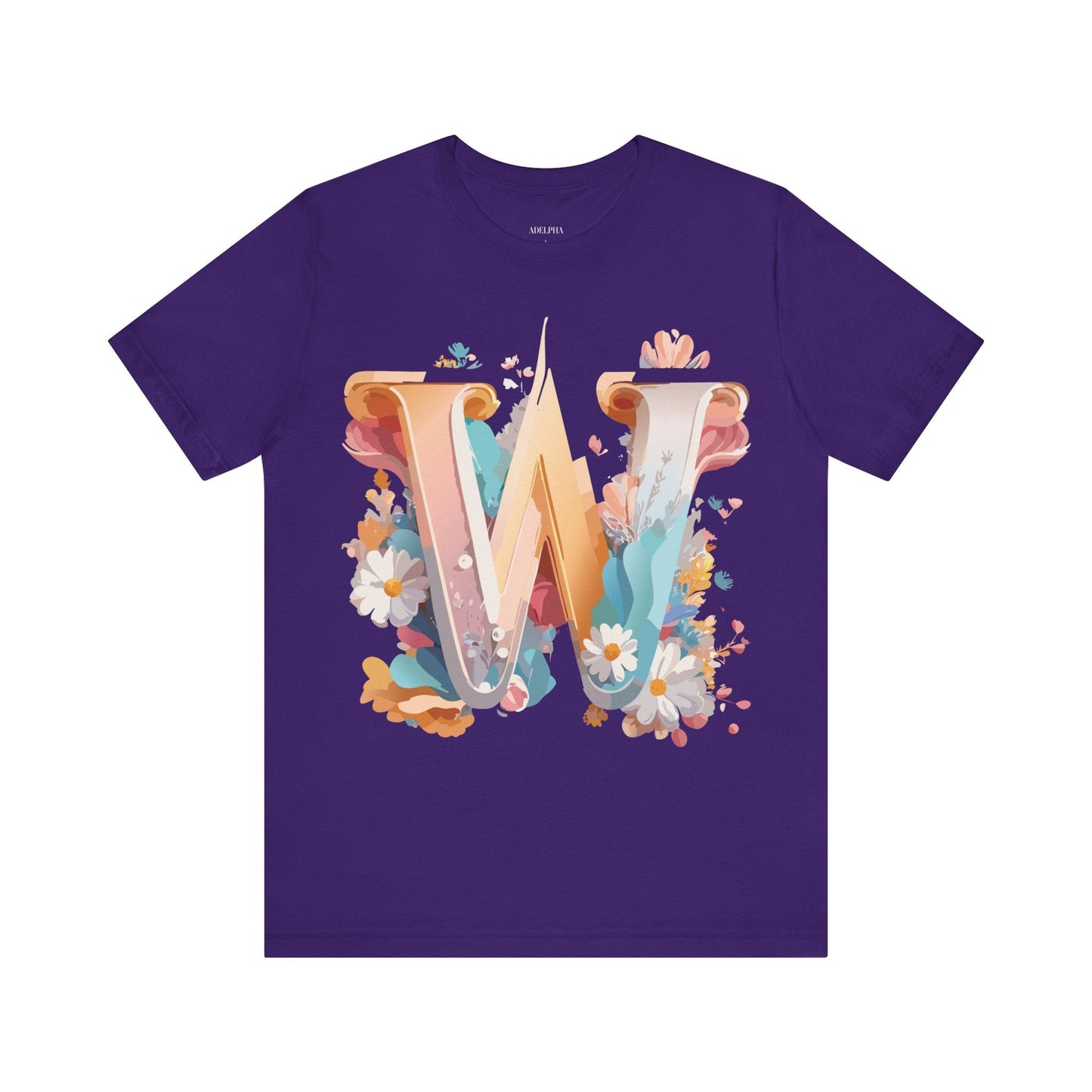 Letter W Shirt Unisex Graphic Tee By Adelpha Vintage Inspired Art Short Sleeve Collection