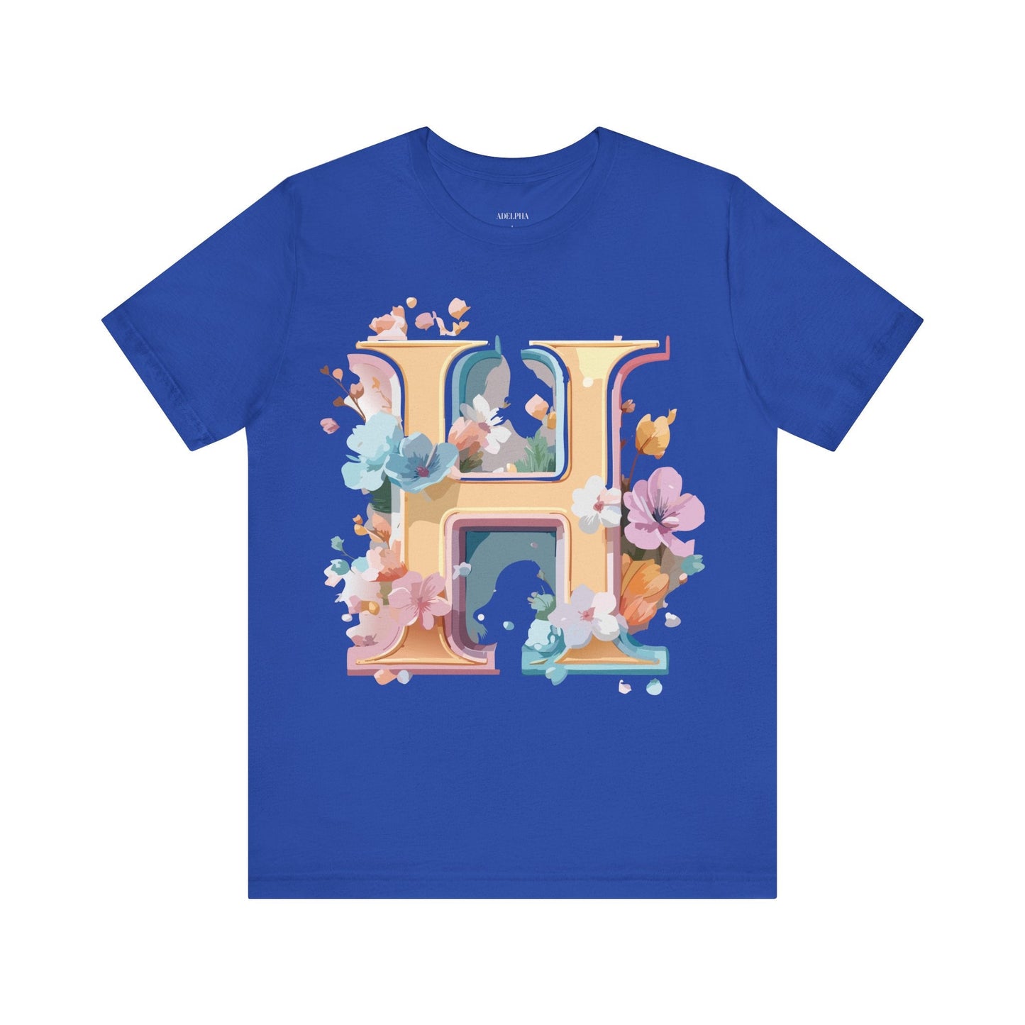 Letter H Graphic Tee Unisex Short Sleeve Shirt By Adelpha Featuring Vintage Inspired Artwork
