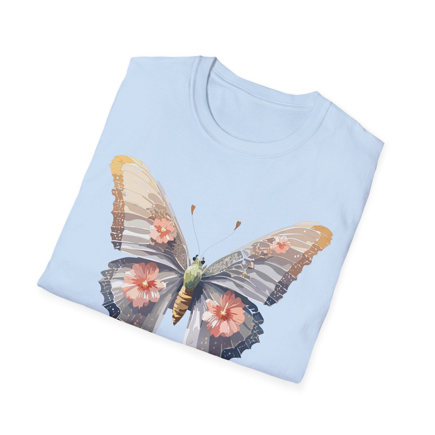 Butterfly T Shirt Unisex Monarch Design Gildan Softstyle 64000 100 Percent Ring Spun Cotton