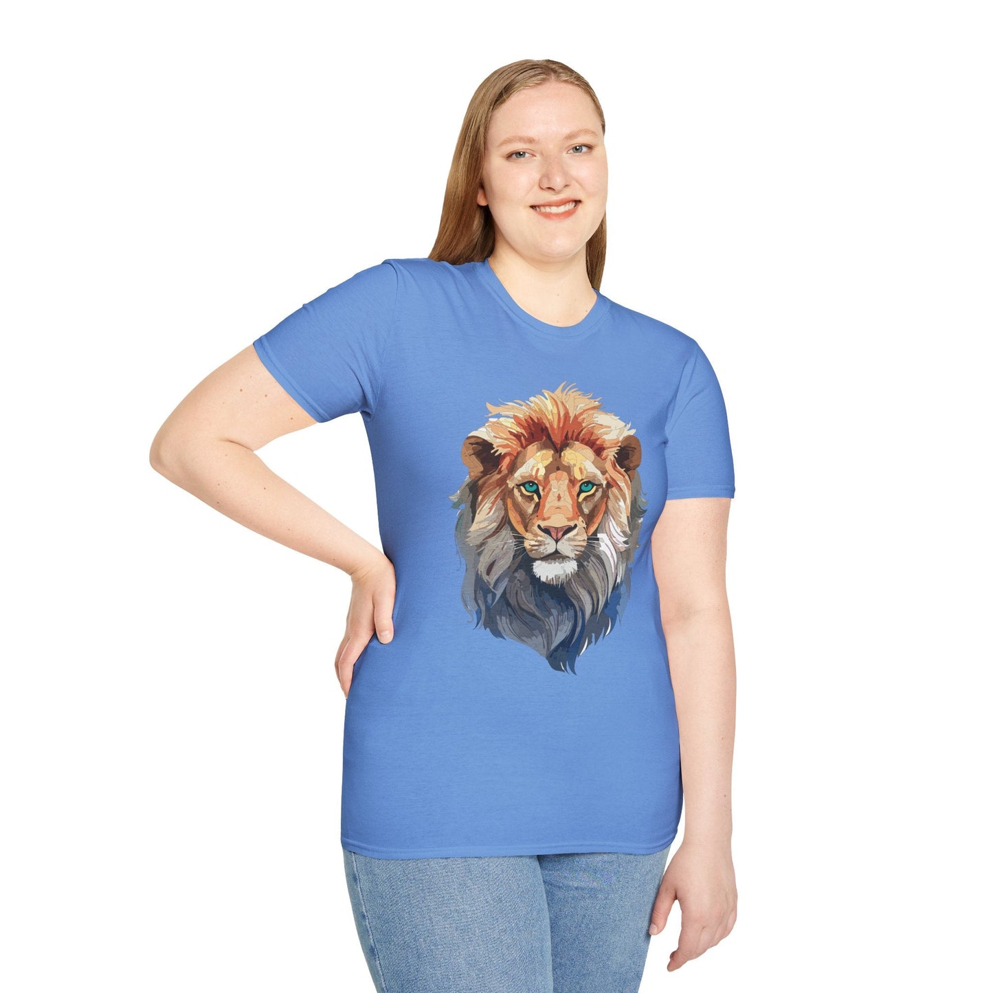 Floral Lion Shirt Unisex Tee Softstyle Gildan 64000 Comfort Fit