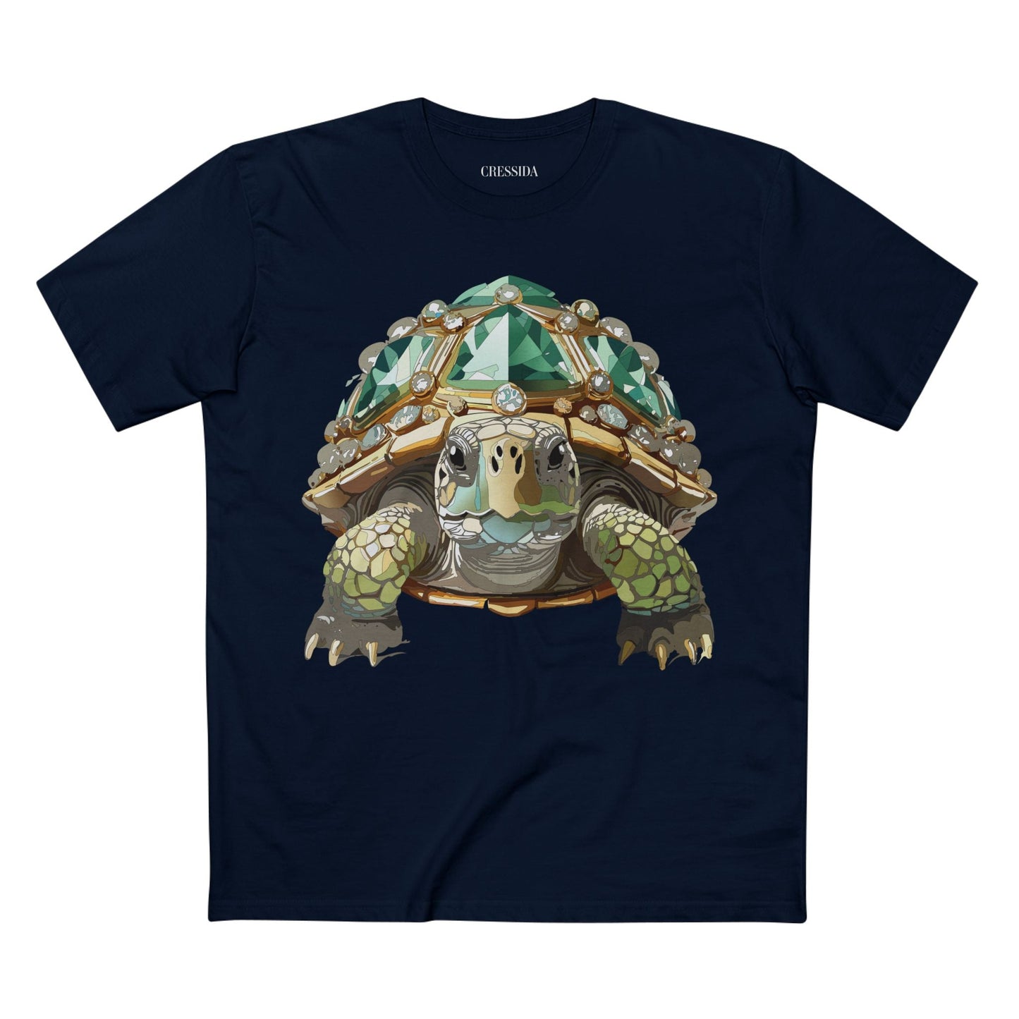 Turtle Graphic Unisex 100 Cotton Tee With Unique Animal Golden Medallion Art Design 30