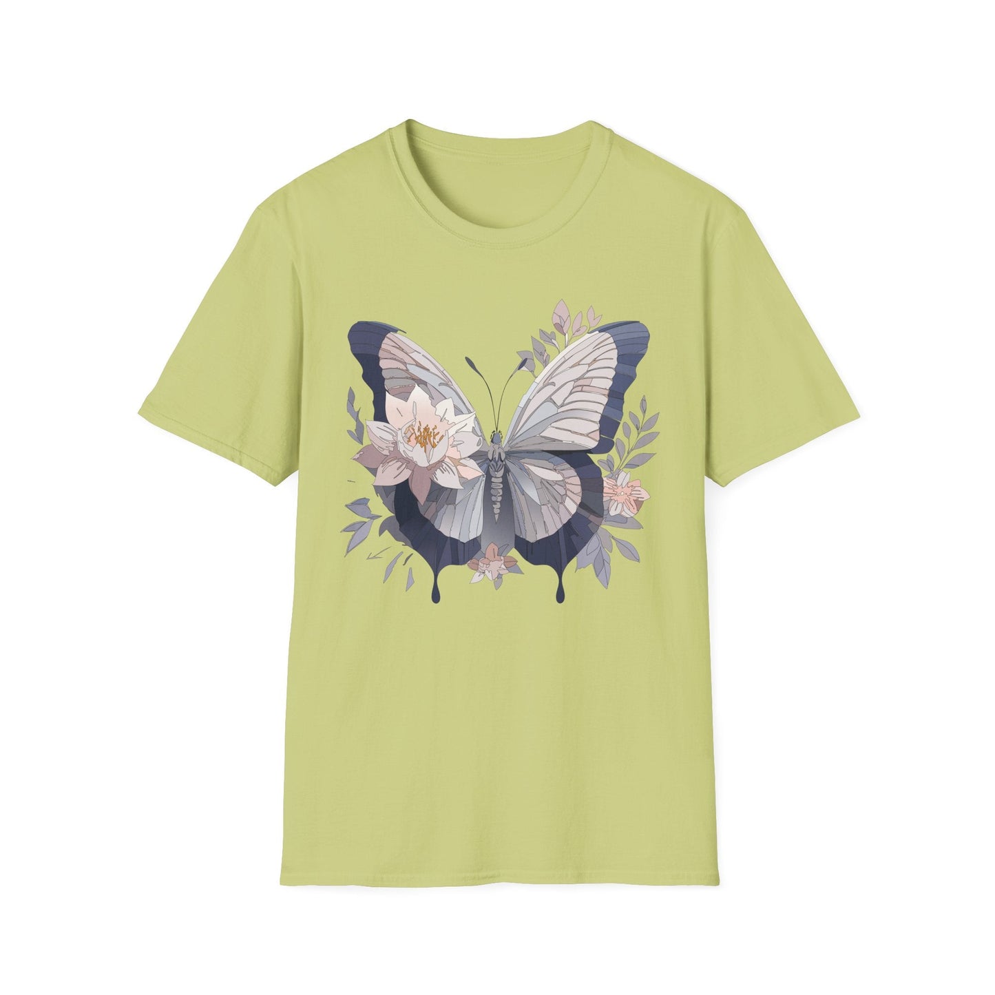 Butterfly T Shirt Unisex Monarch Print Softstyle Cotton Tee for Everyday Comfort