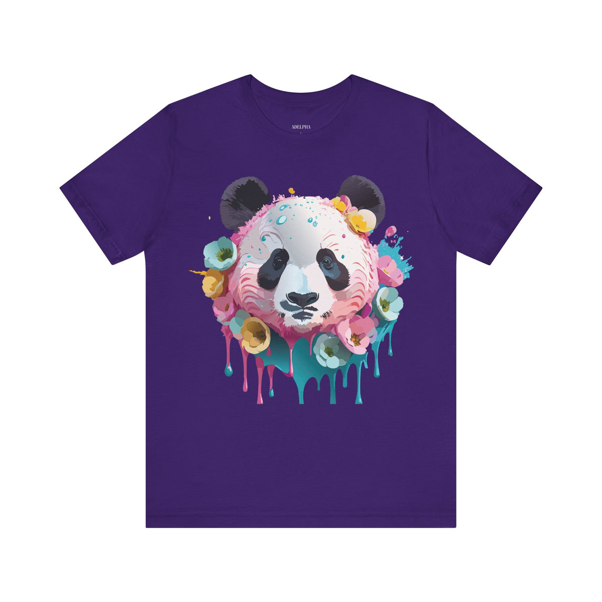Panda Graphic Unisex Cotton Bella+Canvas Tee with Art Animal Design e51